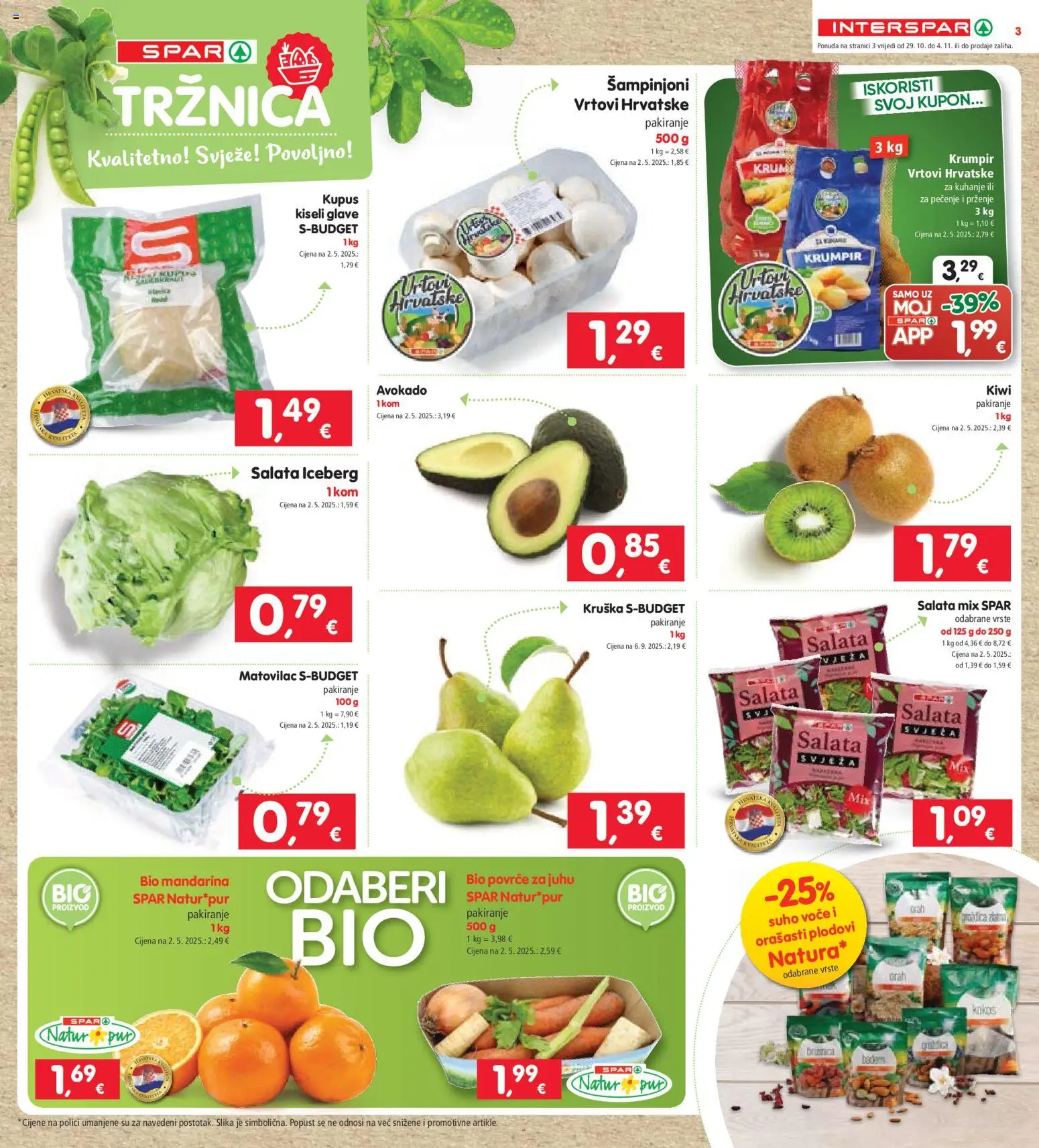 Interspar katalog | vrijedi od 29.10.2025 | Stranica: 3 | Proizvodi: Salata, Krumpir, Povrće, Voće