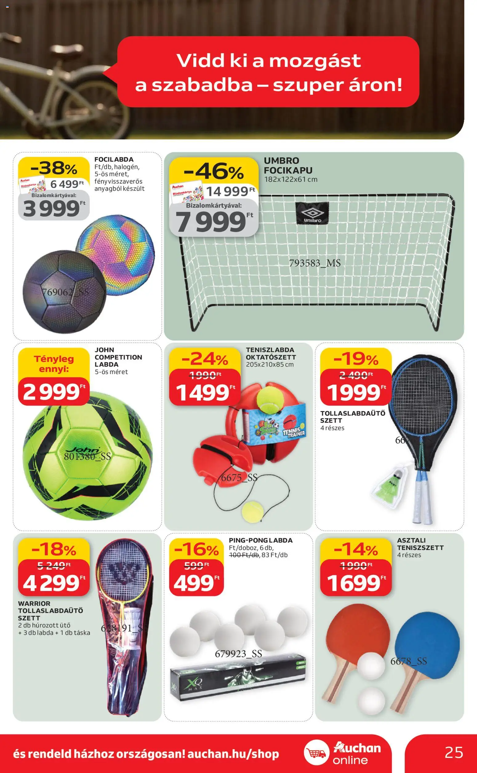 Auchan akciós ujság - amely érvényes a következő dátumtól: 05.03.2026 | Oldal: 25 | Termékek: Táska, Focikapu