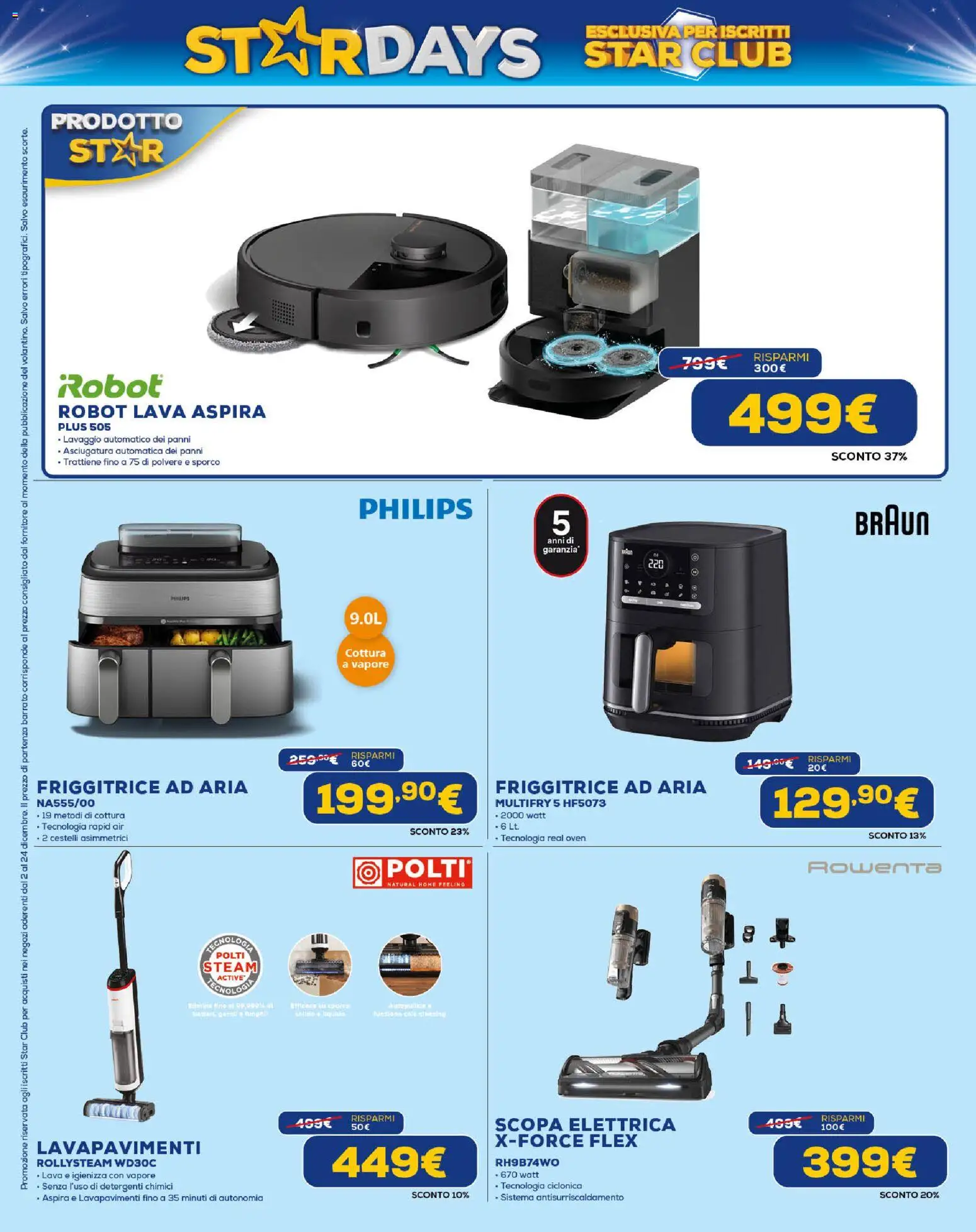 Volantino Euronics del 02.12.2025 | Pagina: 8 | Prodotti: Scopa elettrica, Friggitrice ad aria, Scopa, Robot