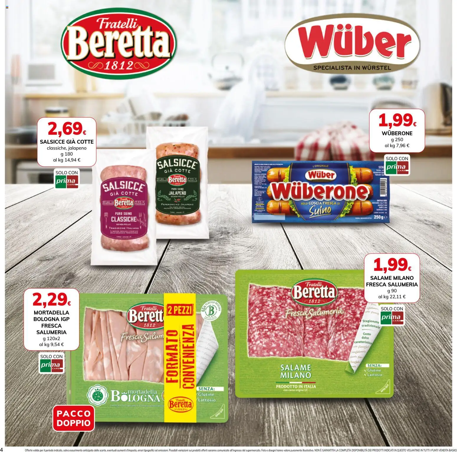 Volantino Basko del 11.11.2025 | Pagina: 4 | Prodotti: Salame, Suino, Wurstel, Mortadella