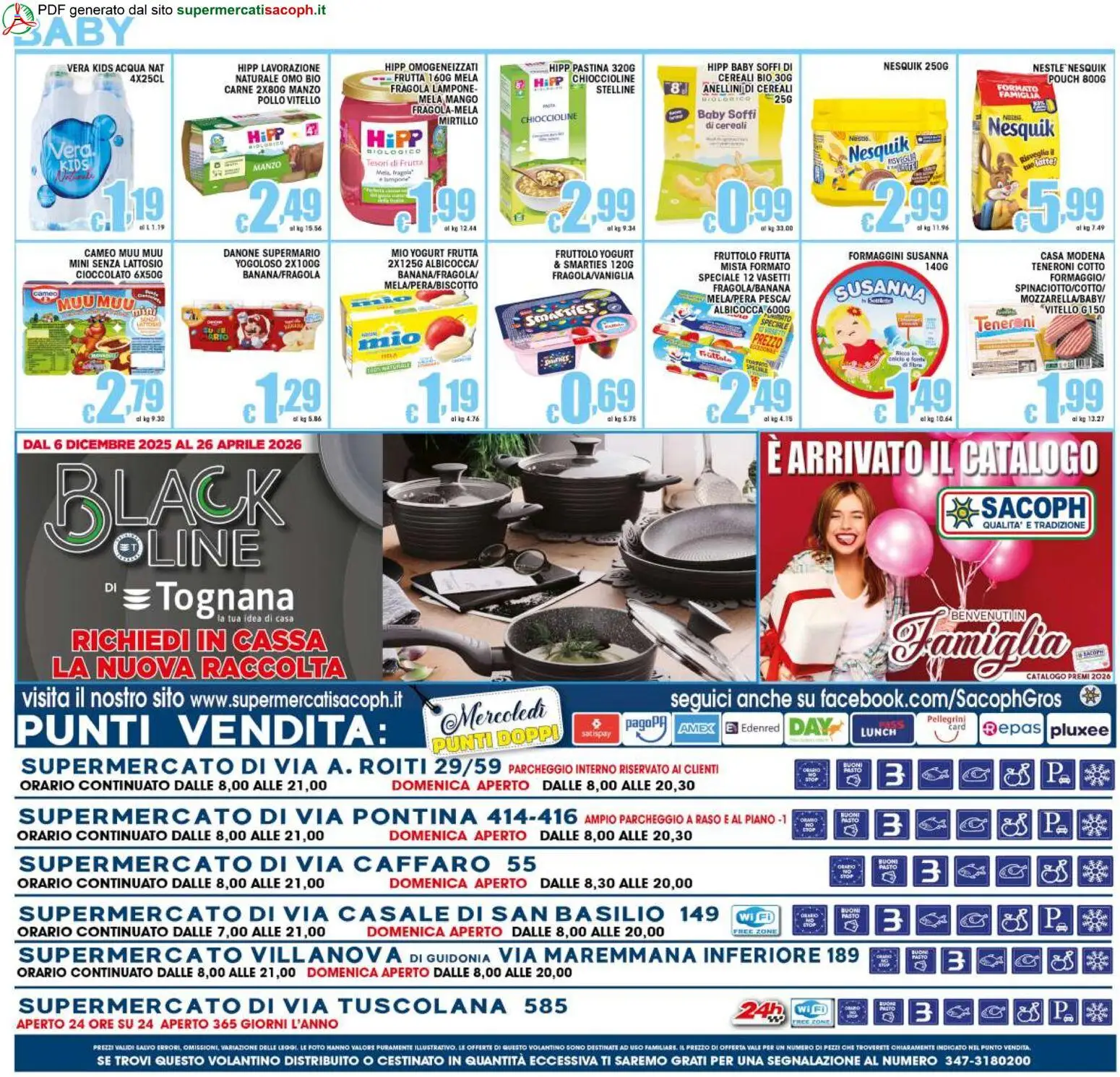 Volantino Sacoph del 25.02.2026 | Pagina: 20 | Prodotti: Cereali, Frutta, Latte, Vitello