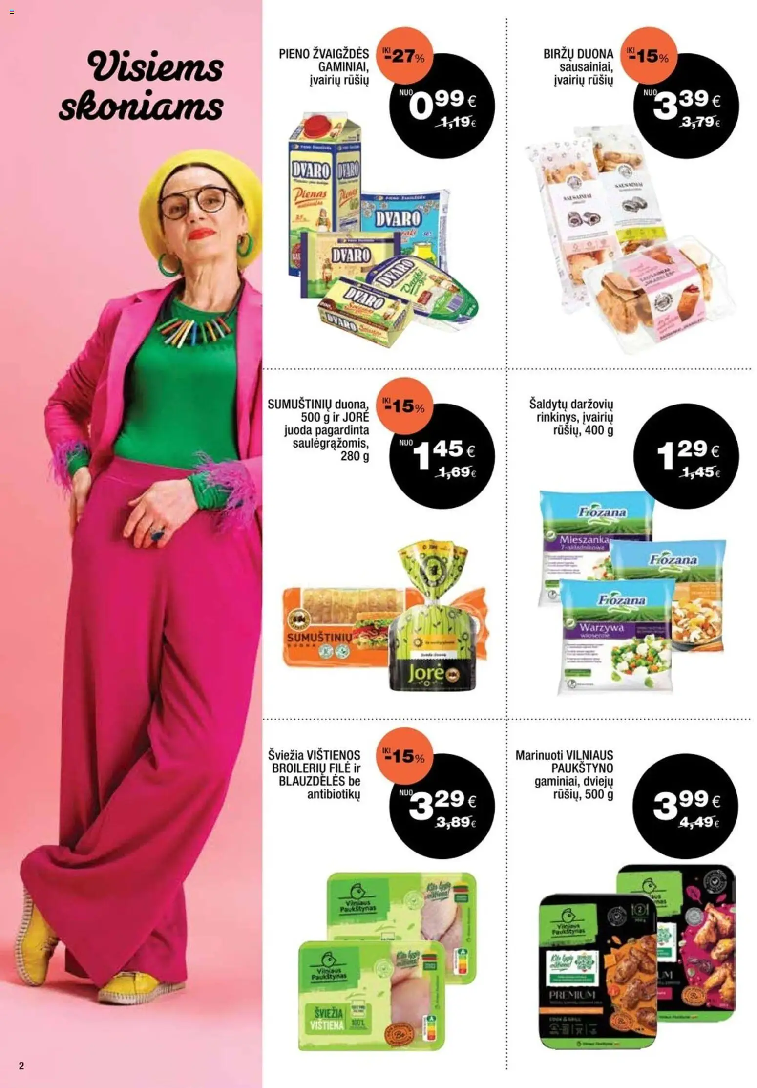 Express market akcijos nuo 15.02.2026 | Puslapis: 2 | Prekių: Vištienos, Pienas, Duona, Vištiena