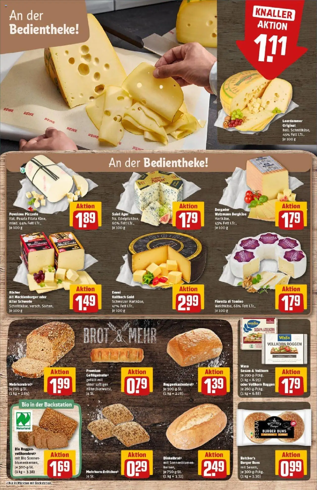 Rewe prospekt Zell Unter Aichelberg	 – gültig ab 06.10.2025 | Seite: 11 | Produkte: Burger, Leerdammer, Brot
