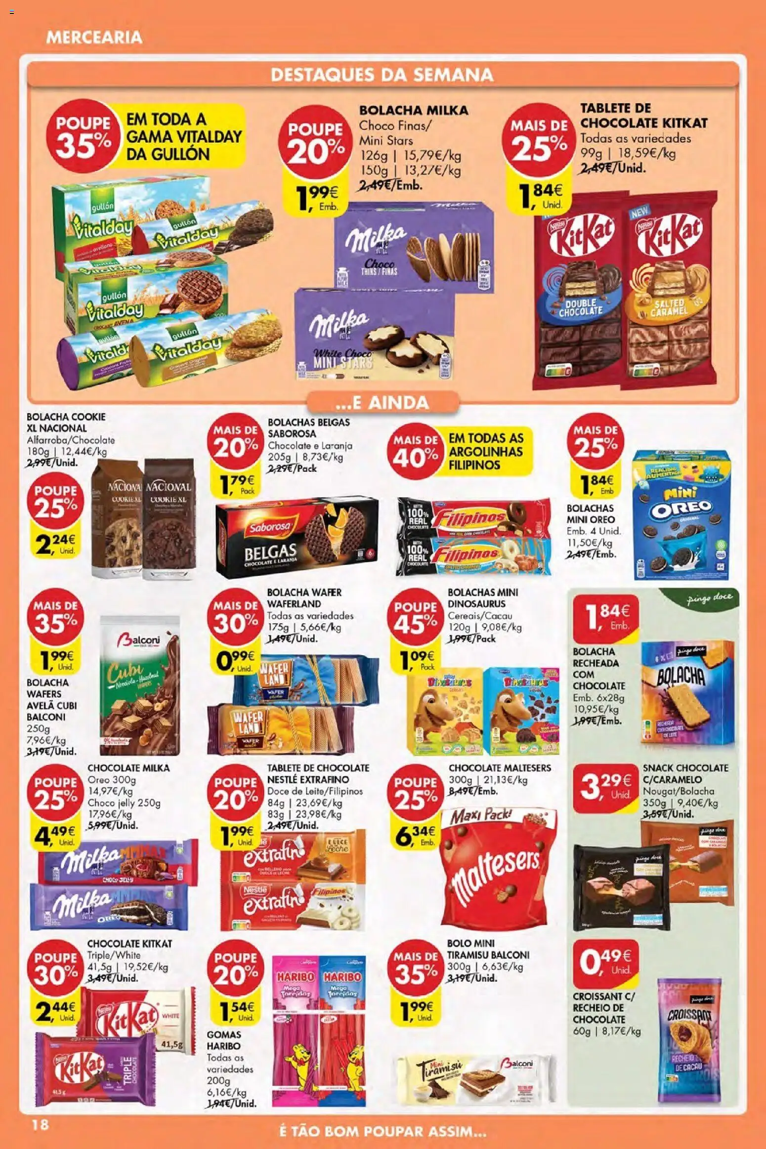 Pingo Doce Poupe Esta Semana Açores │ válido de 05.03.2026 | Página: 18 | Produtos: Filipinos, Bolo, Gomas haribo, Gomas