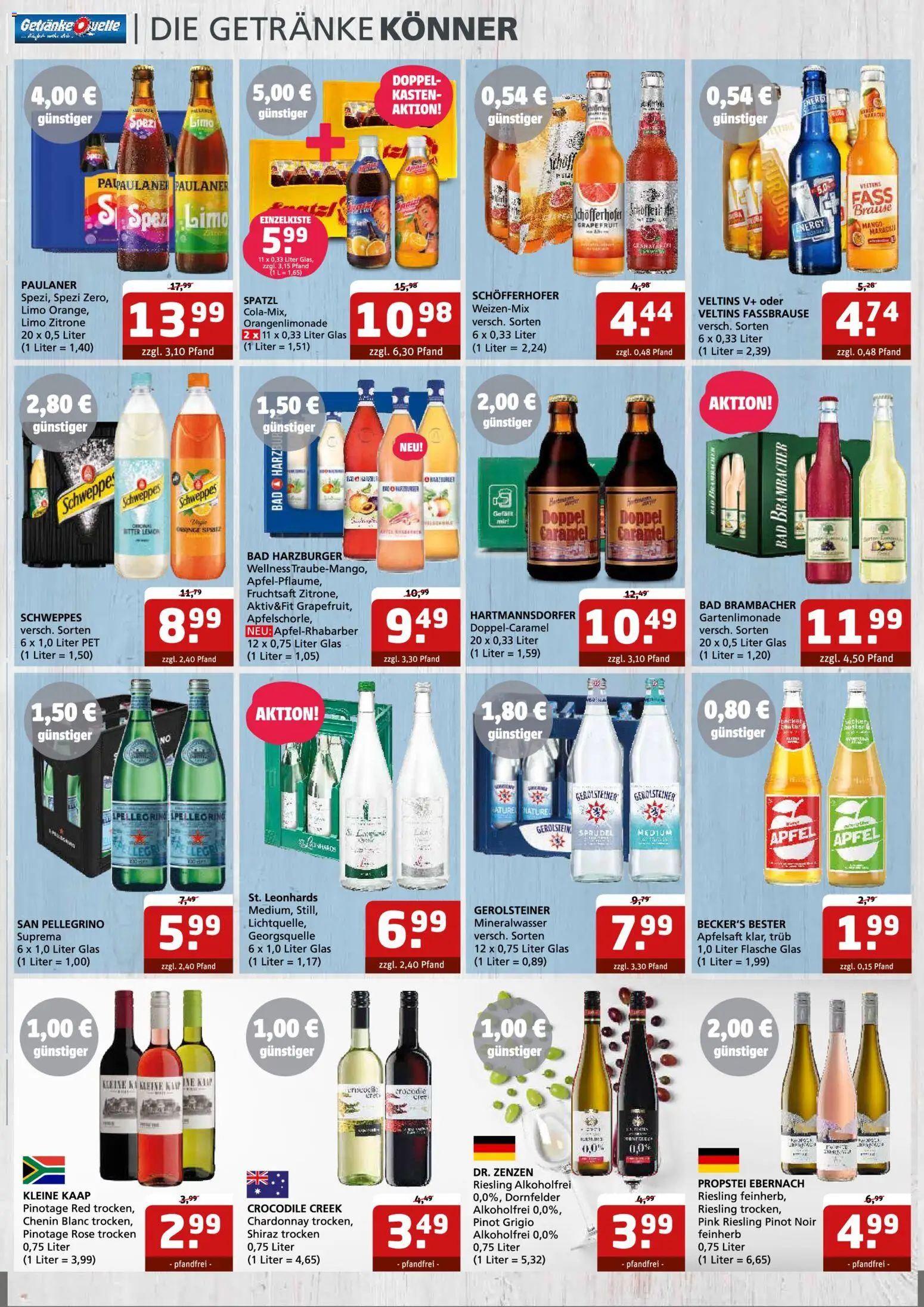 Getränke Quelle - wey-wvg kw14-1530.03.2026-11.04.2026 – gültig ab 30.03.2026 | Seite: 5 | Produkte: Schweppes, Grapefruit, Paulaner, Gerolsteiner