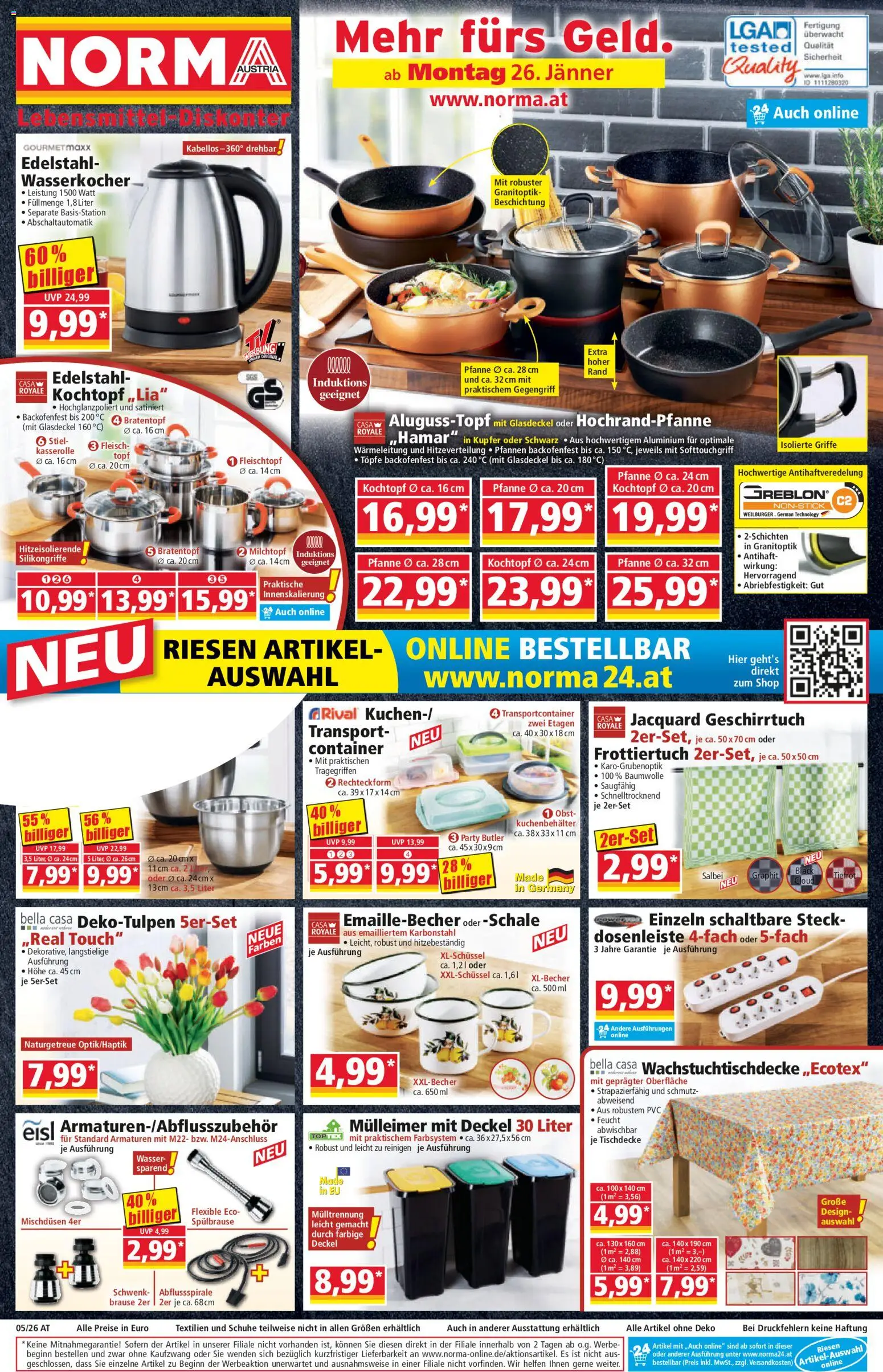 Norma Flugblatt gültig ab 26.01.2026 | Seite: 1 | Produkte: Eis, Wasser, Wasserkocher
