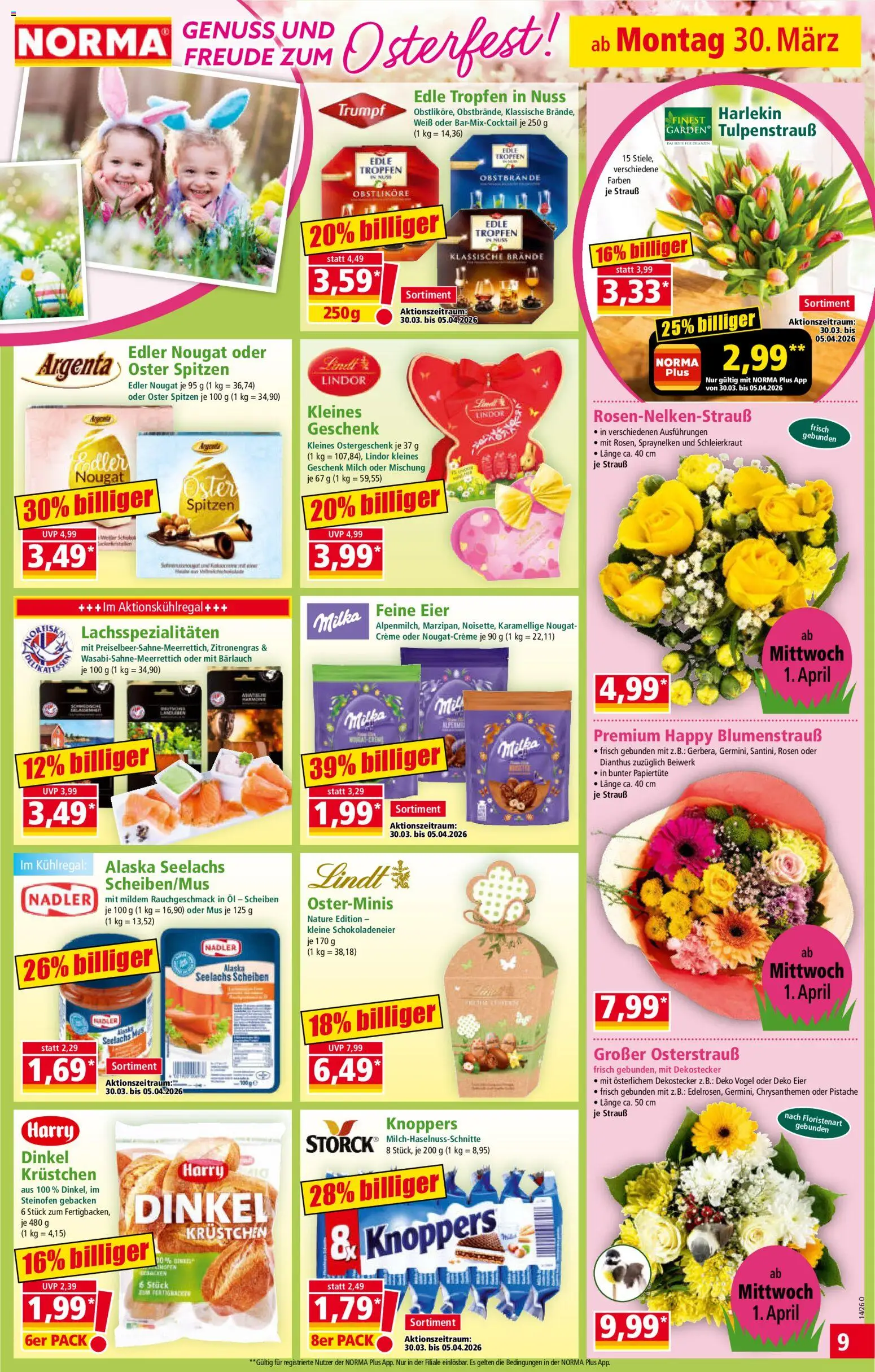 Norma Prospekt 	 – gültig ab 30.03.2026 | Seite: 10 | Produkte: Öl, Milka, Creme, Lindt