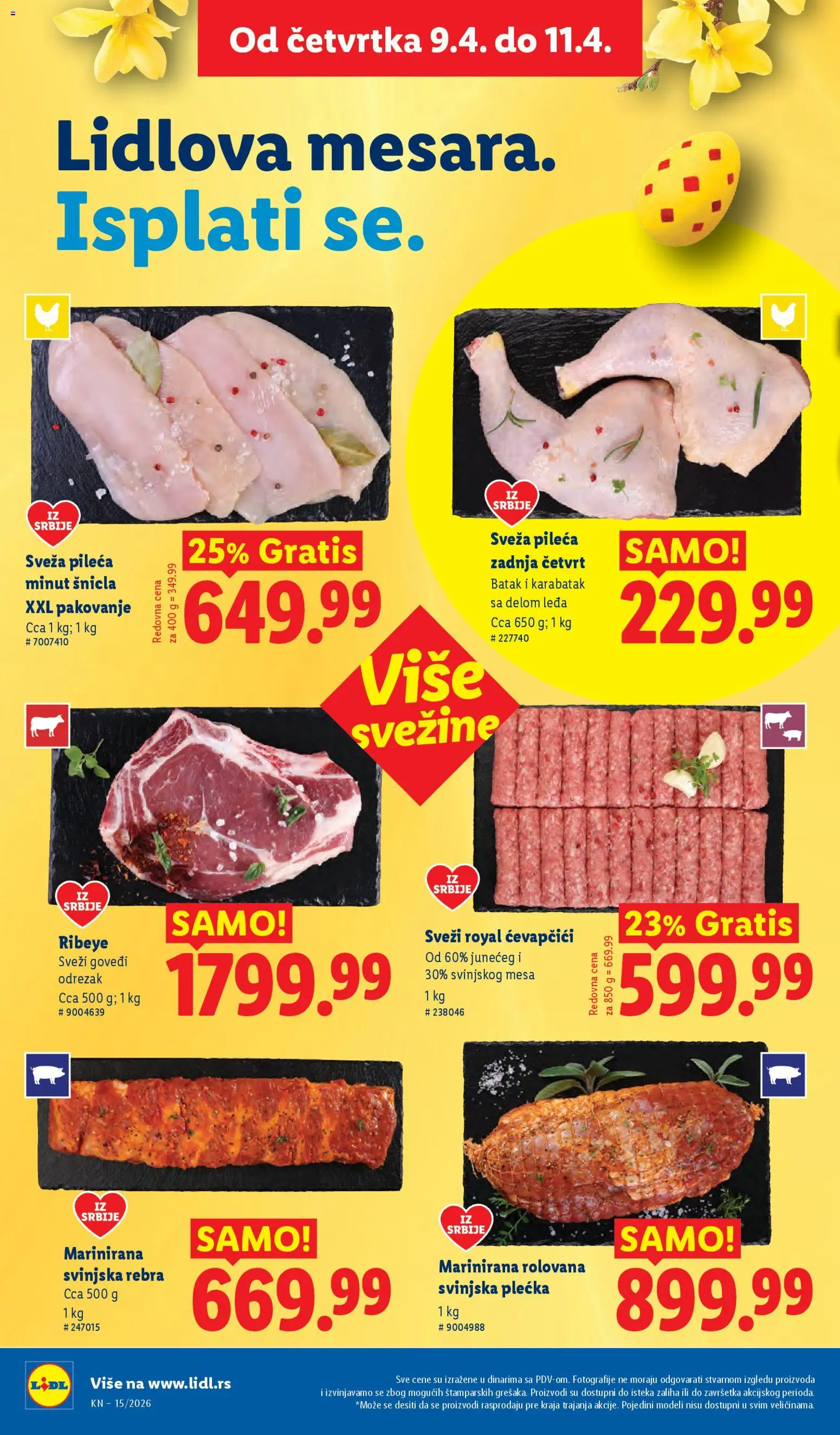 Lidl katalog - važi od 09.04.2026 | Strana: 18 | Proizvode: Svinjska rebra, Pakovanje, Svinjska plećka