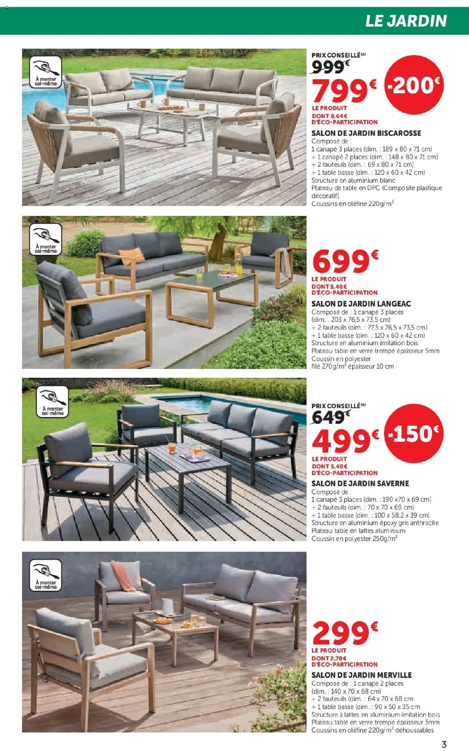 {H1} | Page: 3 | Produits: Plateau, Salon de jardin, Canapé, Table