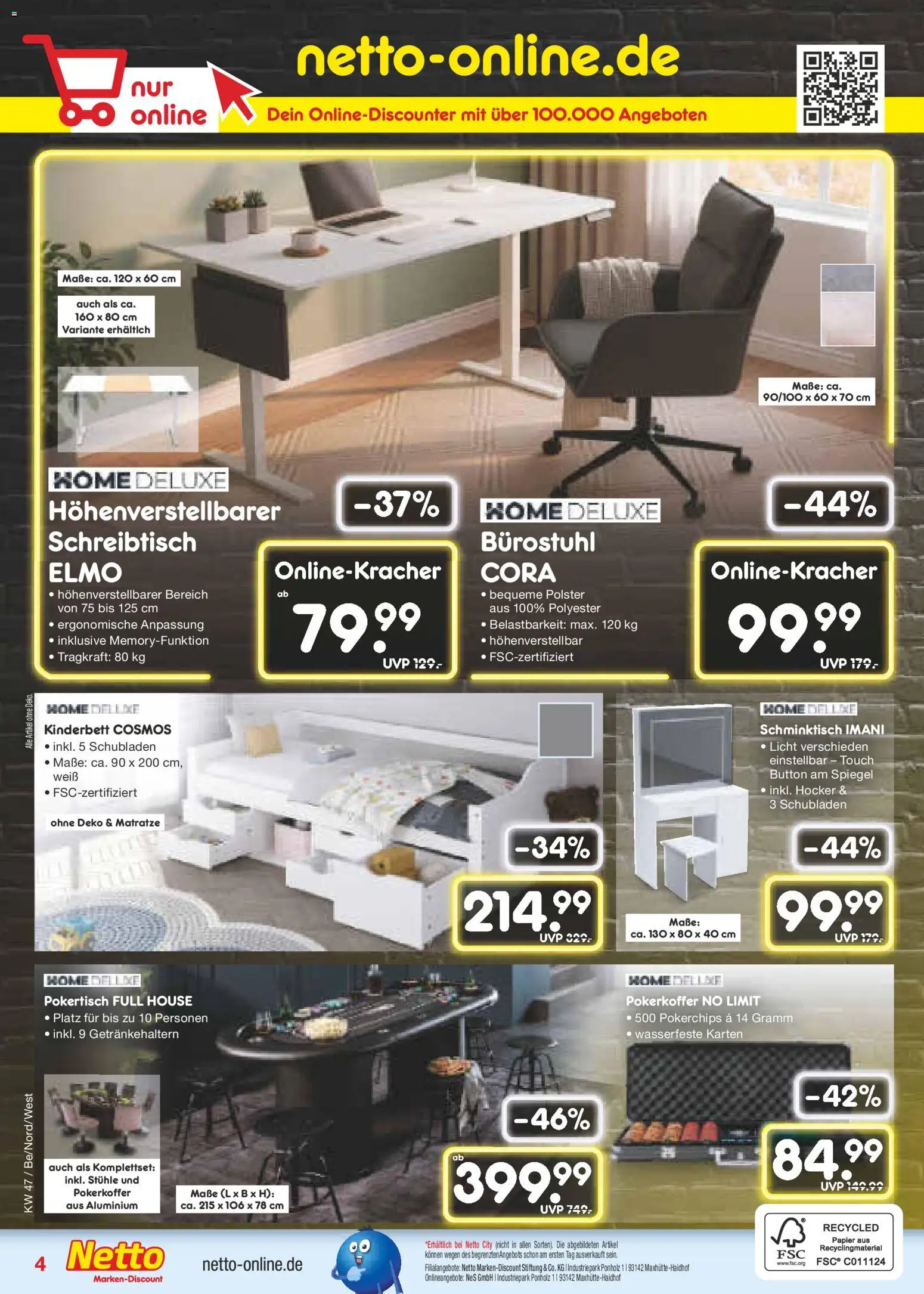 Netto Marken-Discount - Black Friday – gültig ab 17.11.2025 | Seite: 25 | Produkte: Hocker, Matratze, Schminktisch, Spiegel