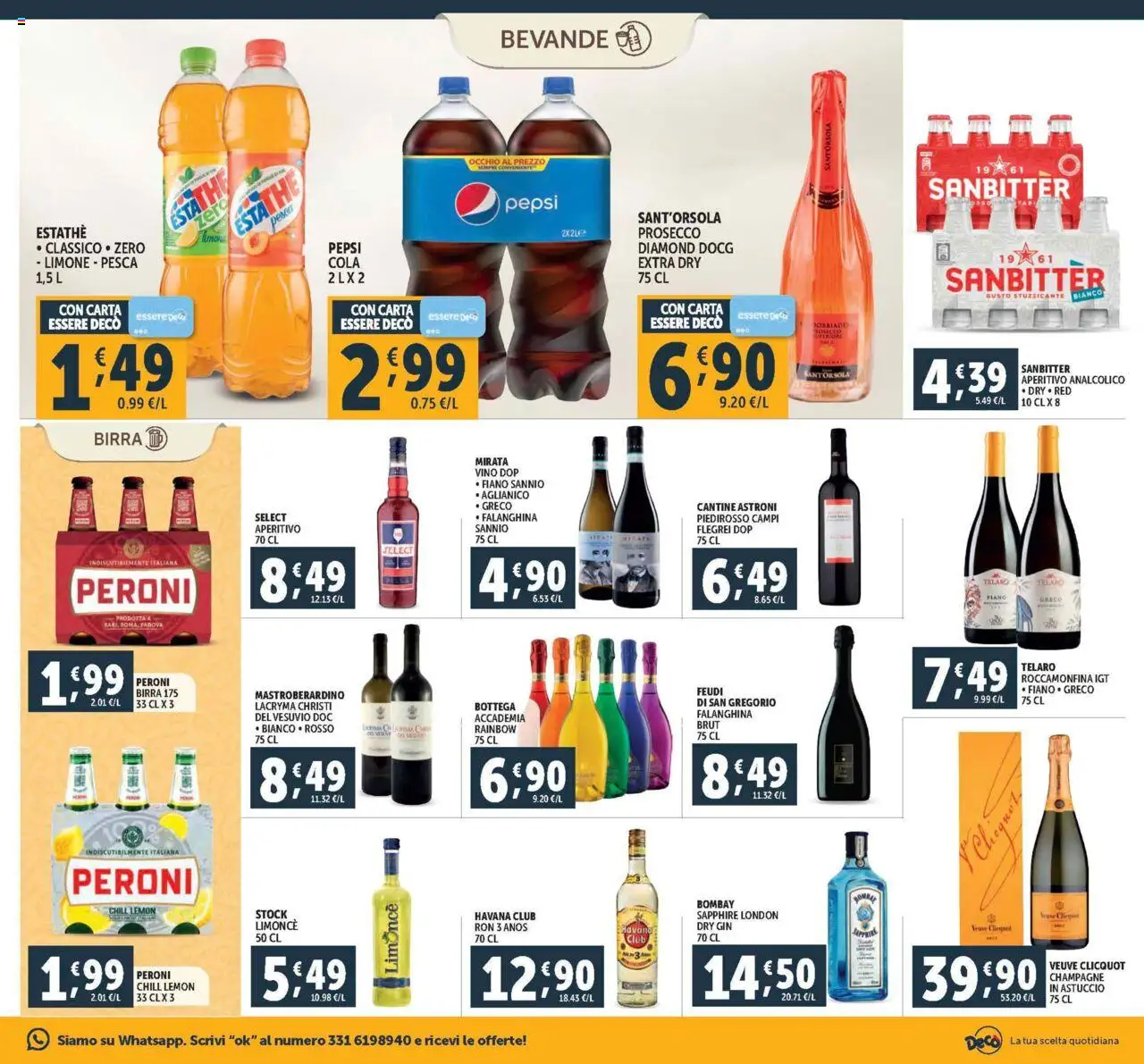 Volantino Decò del 08.08.2025 | Pagina: 17 | Prodotti: Gin, Prosecco, Champagne, Pepsi
