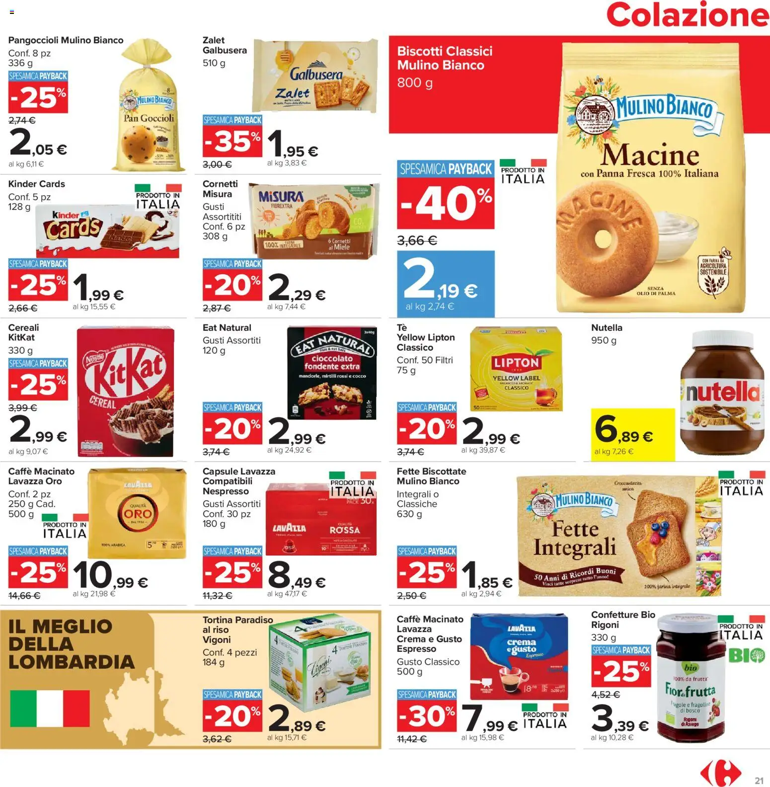 Volantino Carrefour del 24.03.2026 | Pagina: 21 | Prodotti: Cioccolato, Panna, Biscotti, Frutta
