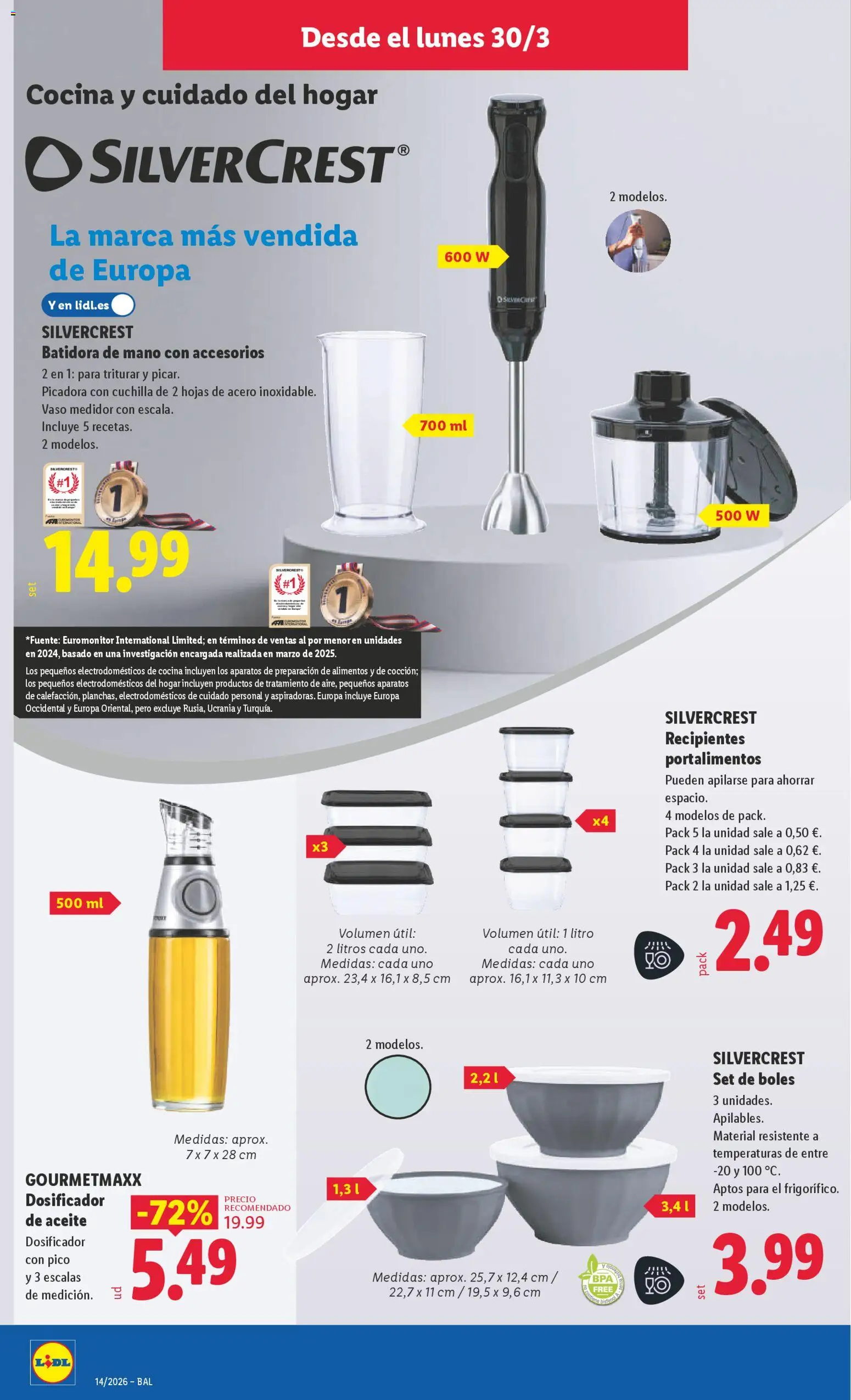 Lidl folleto de bazar │ válido desde el 30.03.2026 | Página: 6 | Productos: Aceite, Cocina, Batidora, Κούβα
