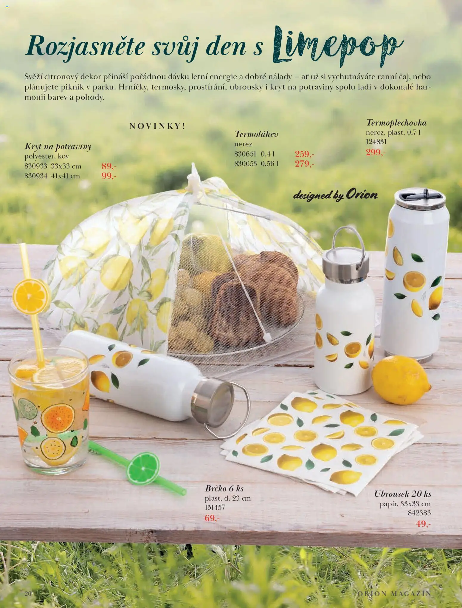 Orion leták - Jaro/Léto 2026 od 09.03.2026 | Strana: 20 | Produkty: Ubrousky, Potraviny, Brčko