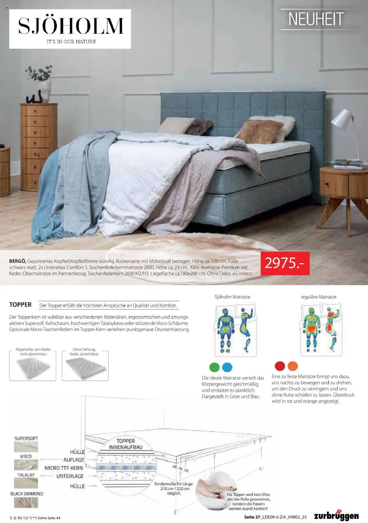 Zurbrüggen Wohnen – gültig ab 28.09.2025 | Seite: 39 | Produkte: Hülle, Matratze, Topper