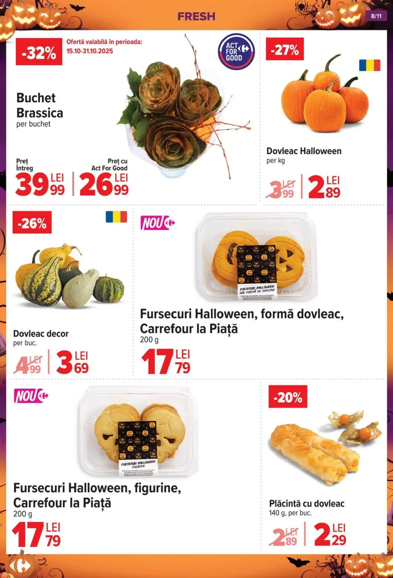 Noul catalog Carrefour – valabil de la 15.10.2025 | Pagină: 8 | Produse: Dovleac, Plăcintă