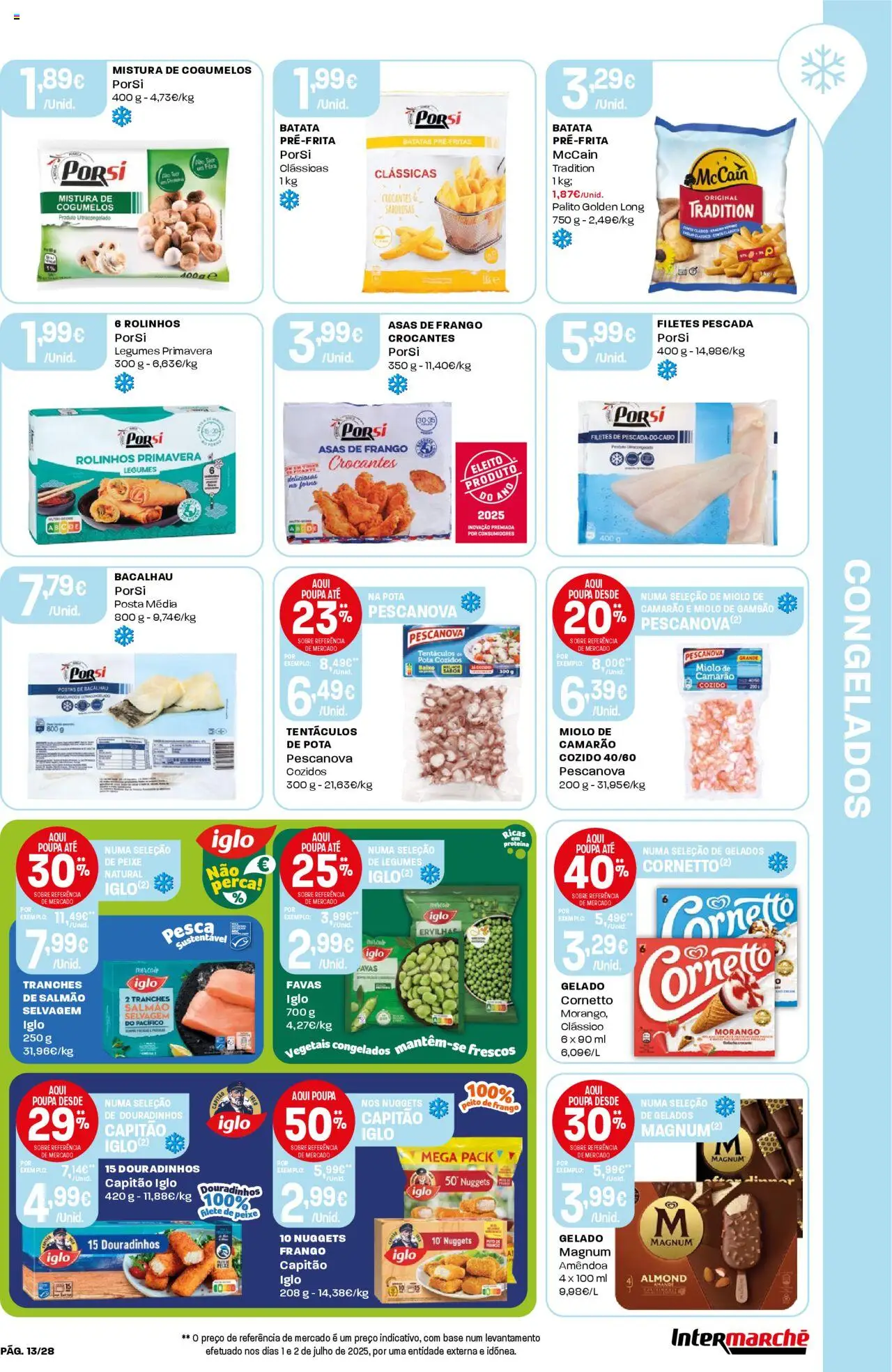 Intermarché folheto │ válido de 07.08.2025 | Página: 13 | Produtos: Asas de frango, Peito de frango, Peixe, Proteina