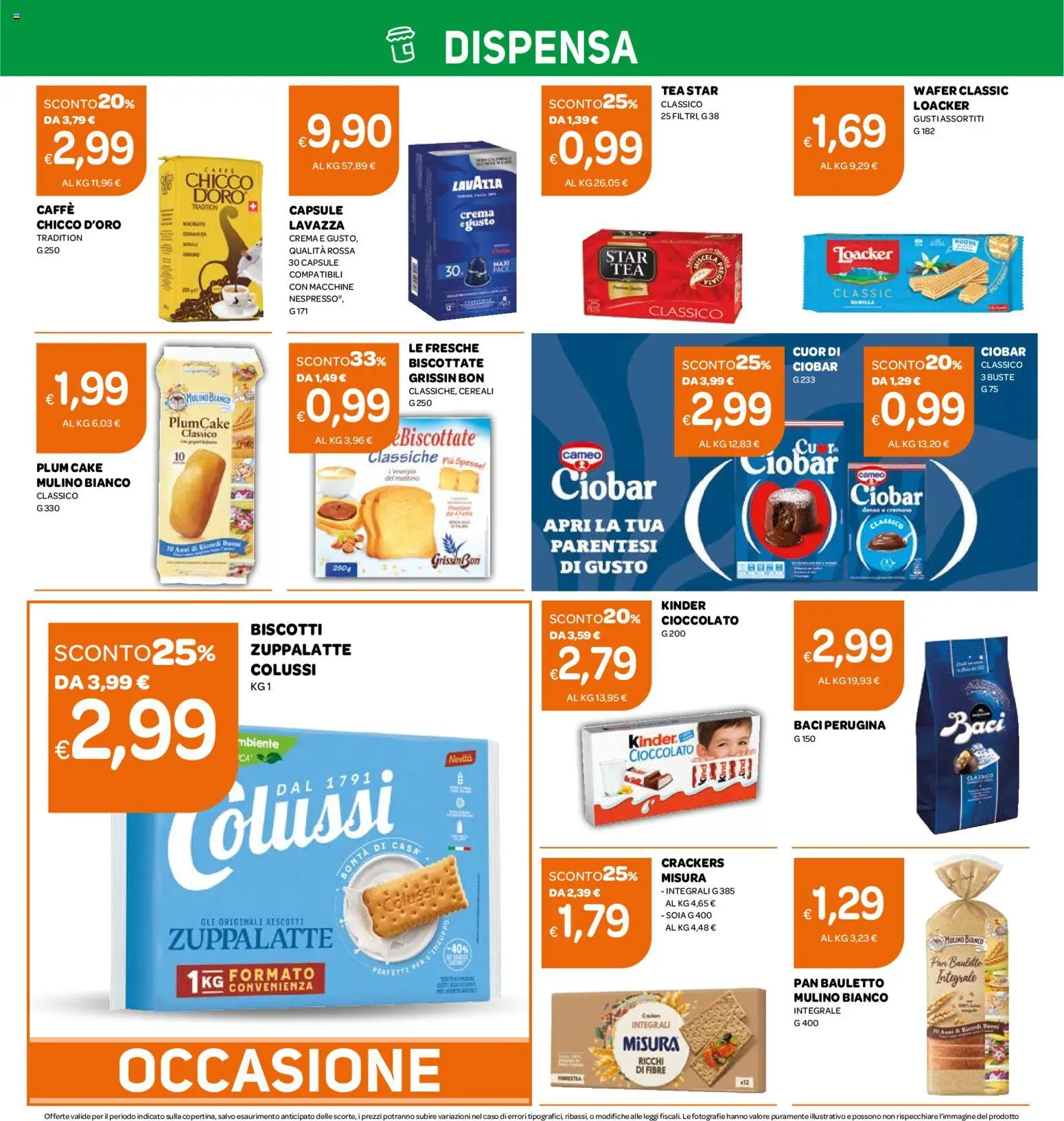Volantino Ekom del 27.01.2026 | Pagina: 4 | Prodotti: Crema, Cereali, Crackers, Lavazza