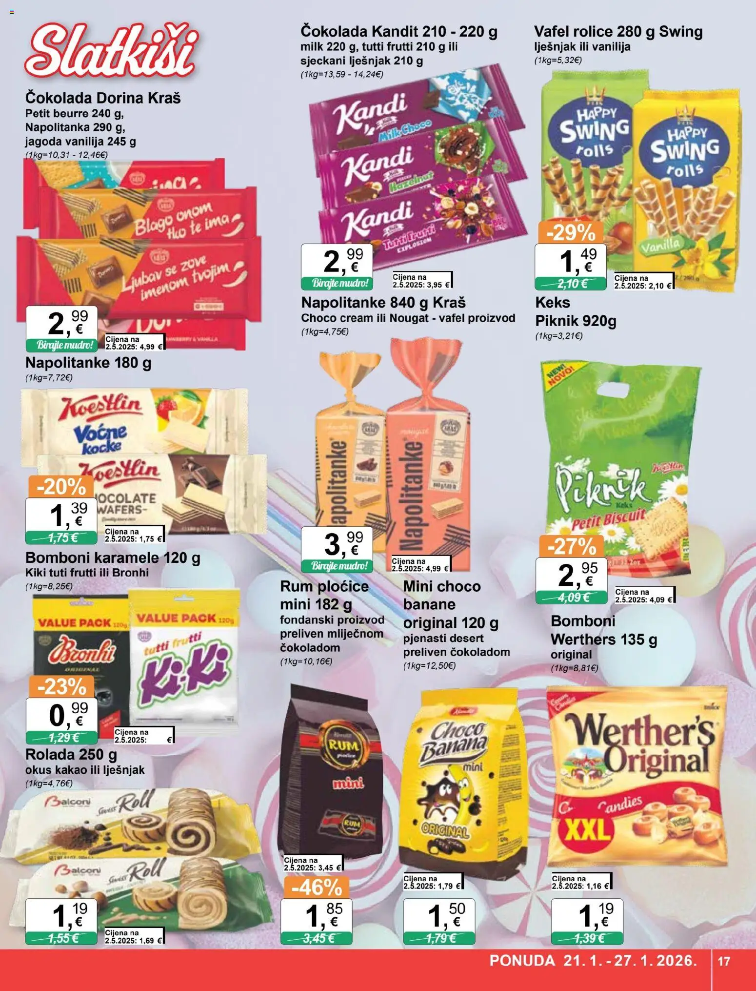 KTC katalog | vrijedi od 21.01.2026 | Stranica: 17 | Proizvodi: Dorina, Pločice, Bomboni, Kakao