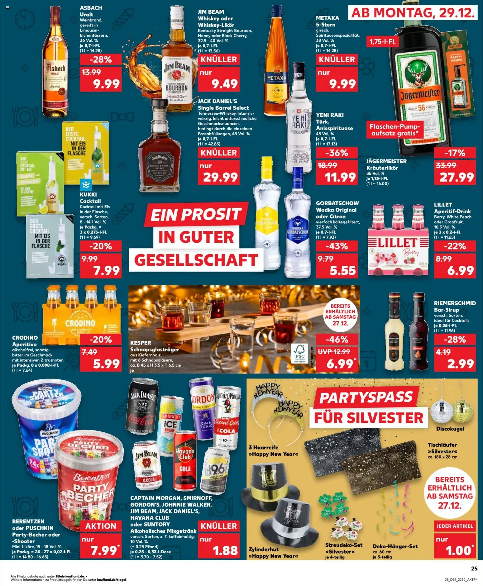 Kaufland prospekt Stuttgart	 – gültig ab 27.12.2025 | Seite: 25 | Produkte: Jack Daniel's, Smirnoff, Berentzen, Asbach