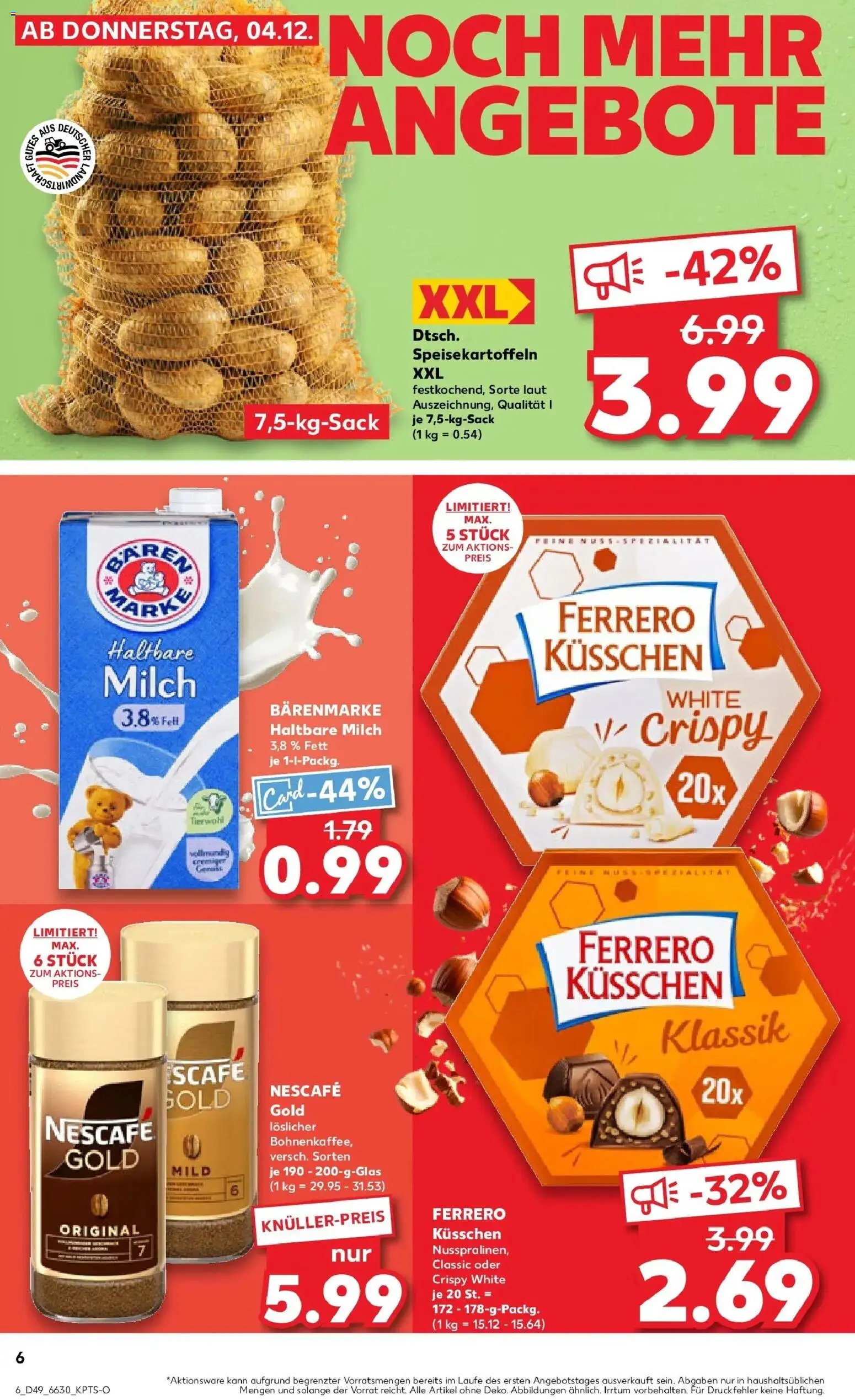 Kaufland prospekt Wetzlar	 – gültig ab 08.12.2025 | Seite: 6 | Produkte: Nescafe, Milch, Haltbare milch, Nescafe gold