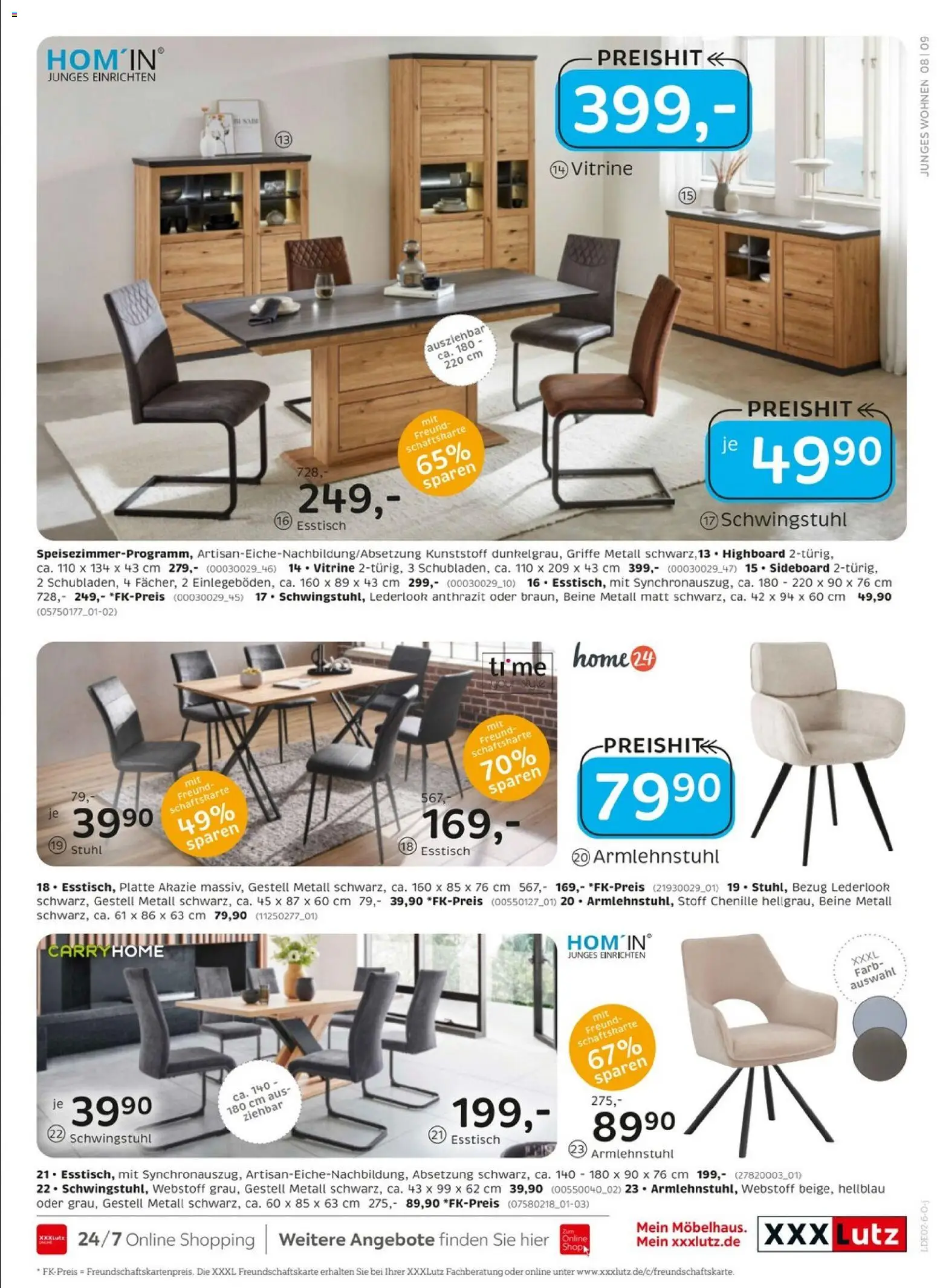 XXXL Lutz - Das Beste im Leben – gültig ab 25.01.2026 | Seite: 9 | Produkte: HIghboard, Esstisch, Vitrine, Stuhl