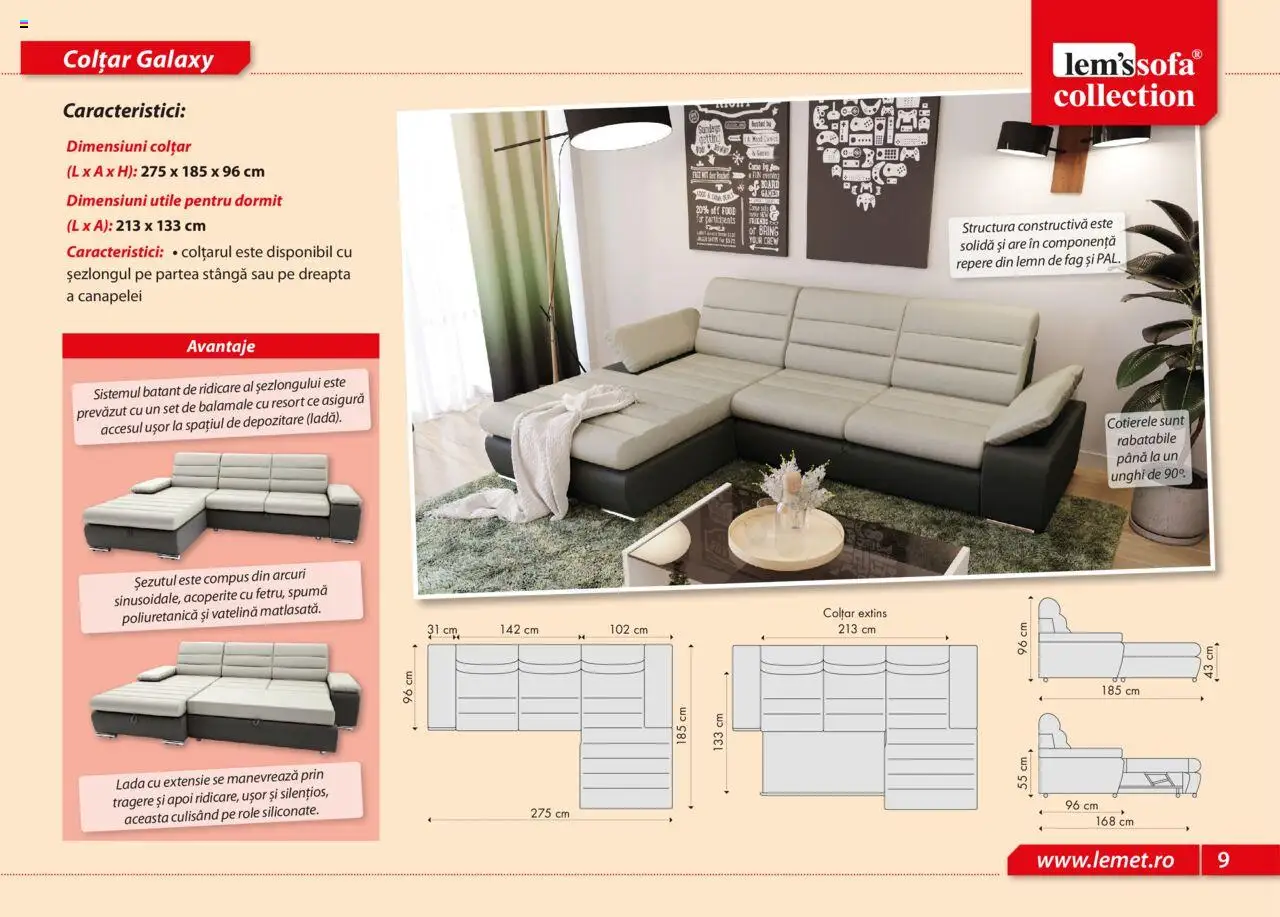 Lem’s catalog - Canapele – valabil de la 17.11.2023 | Pagină: 9 | Produse: Colțar, Role