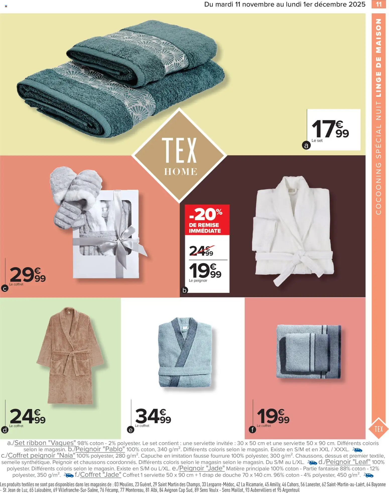 {H1} | Page: 13 | Produits: Peignoir, Coton, Douche, Chaussons