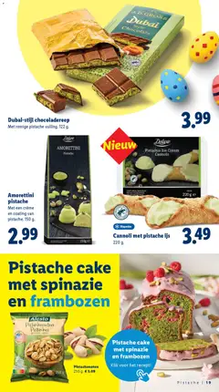 Pistache cake met spinazie en frambozen, Pistache cake met spinazie en frambozen - Voorbeeld van een folder van Lidl, geldig van 05.03.2026 | Pagina: 19