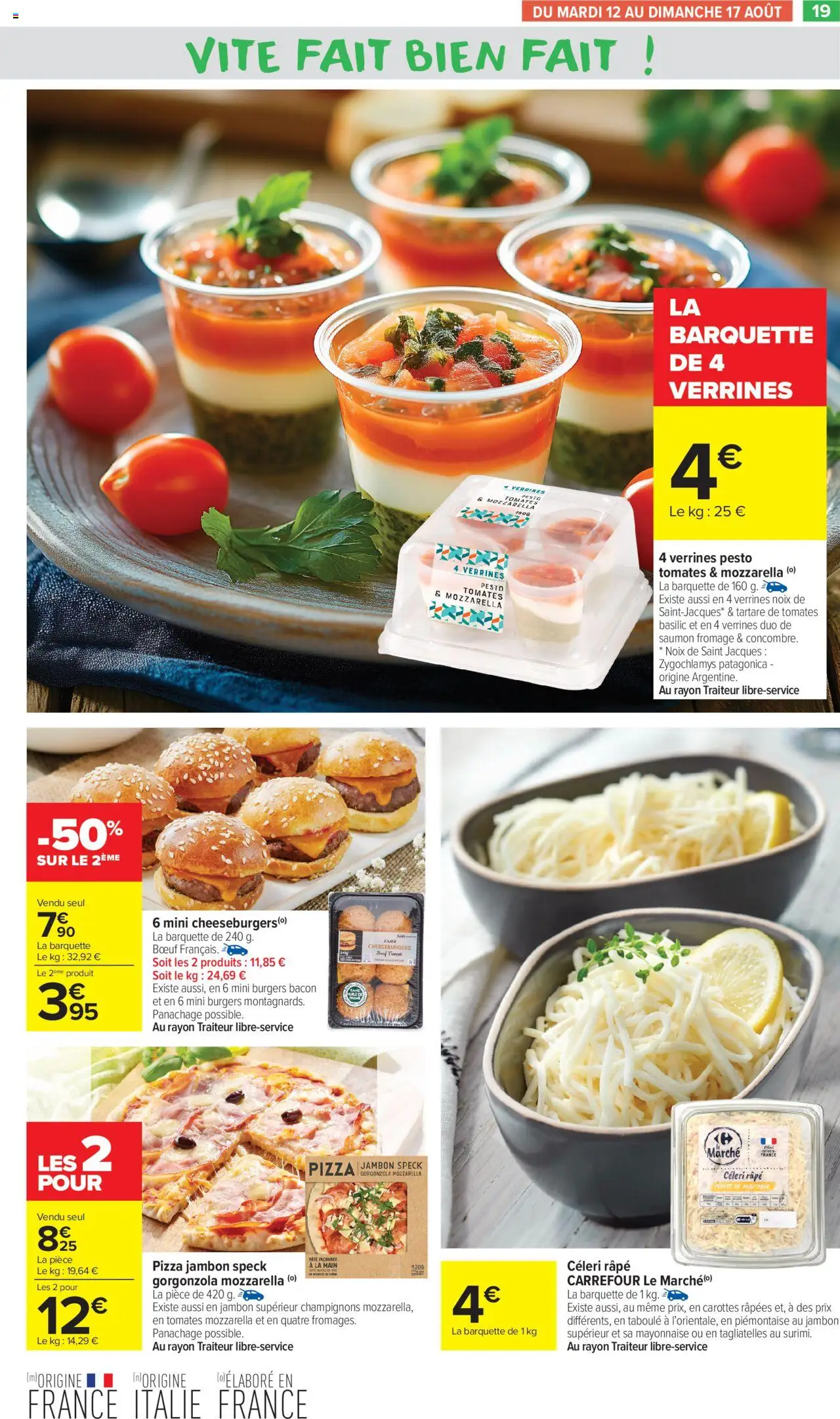  | Page: 21 | Produits: Mozzarella, Pesto, Tomates, Mini burgers