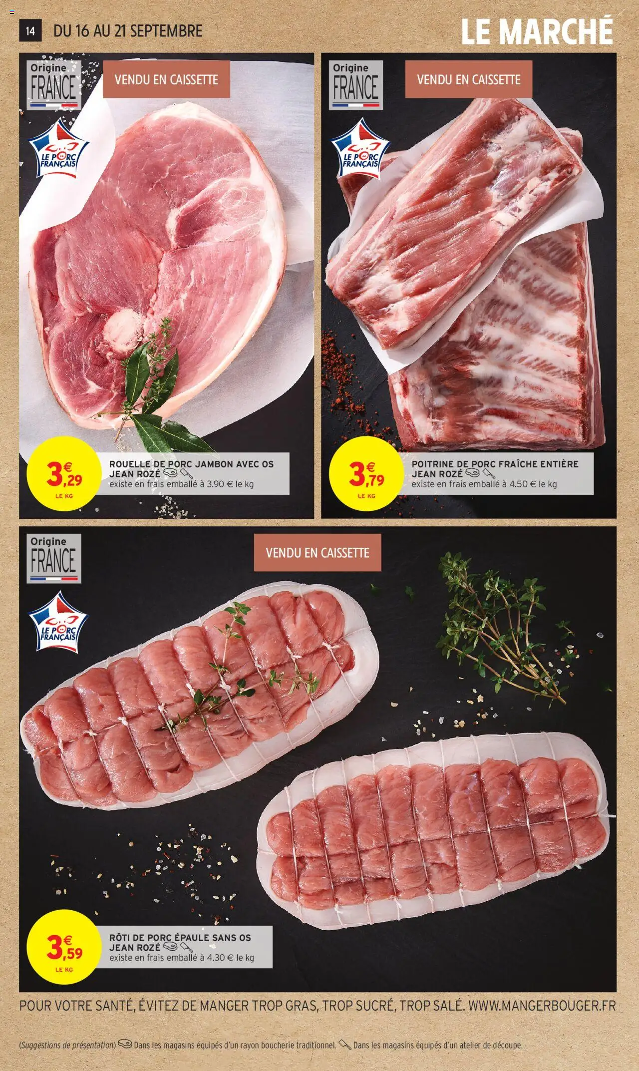  | Page: 14 | Produits: Poitrine de porc, Poitrine de porc fraiche, Jambon, Rouelle de porc