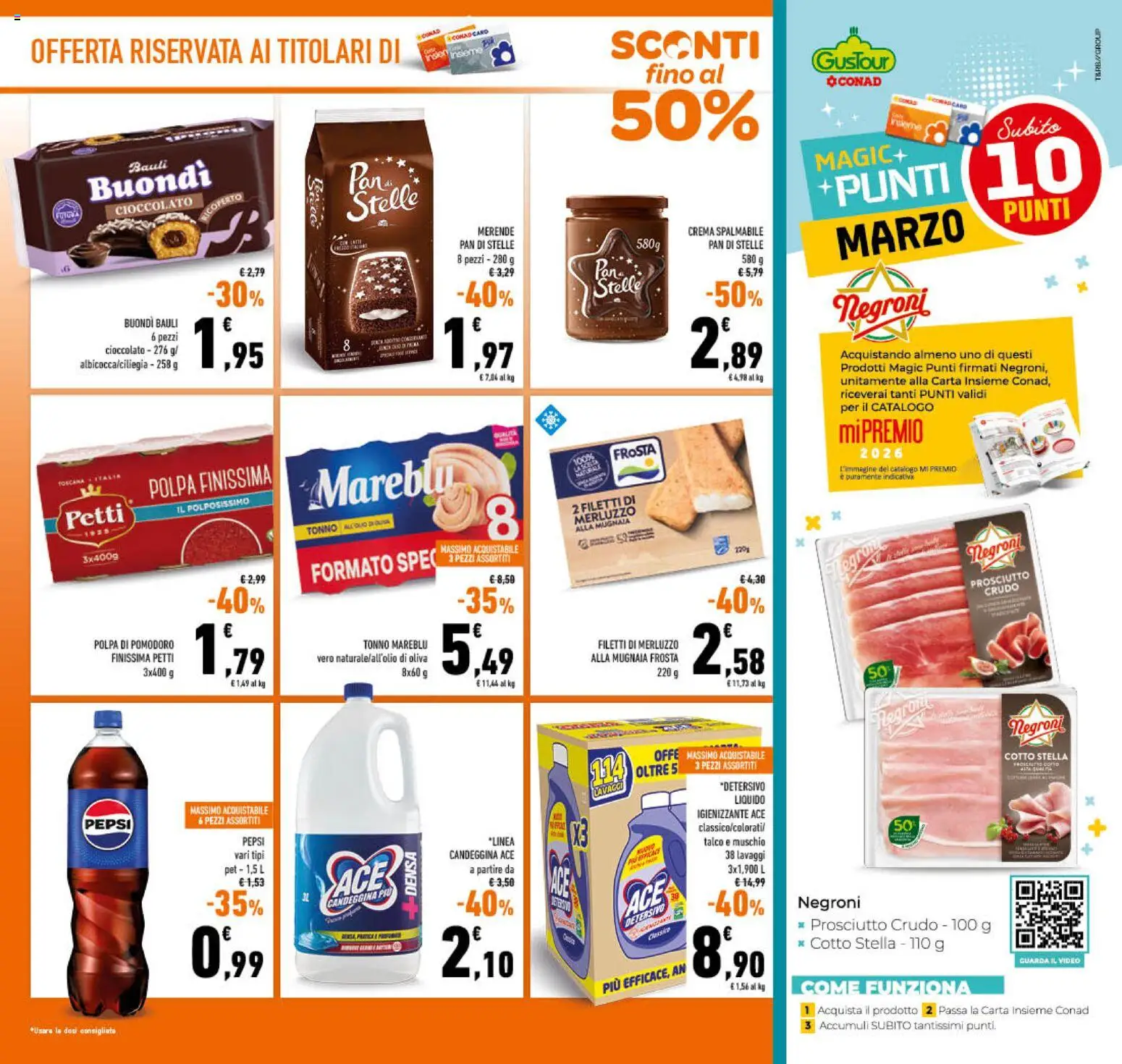 Volantino Conad del 11.03.2026 | Pagina: 3 | Prodotti: Merluzzo, Talco, Tonno, Video