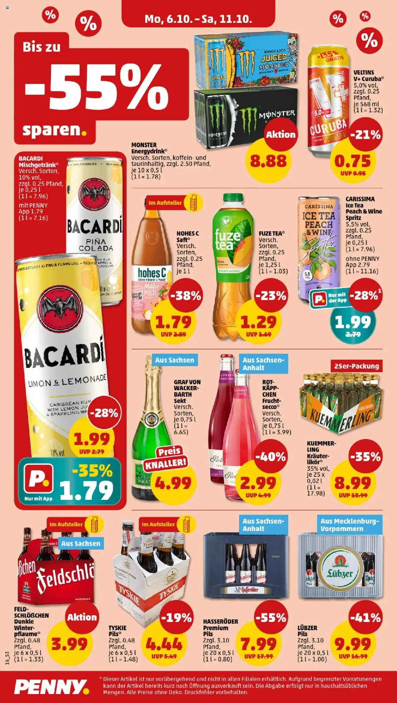 Penny - Thüringen – gültig ab 06.10.2025 | Seite: 18 | Produkte: Tyskie, Rum, Pils, Hasseröder
