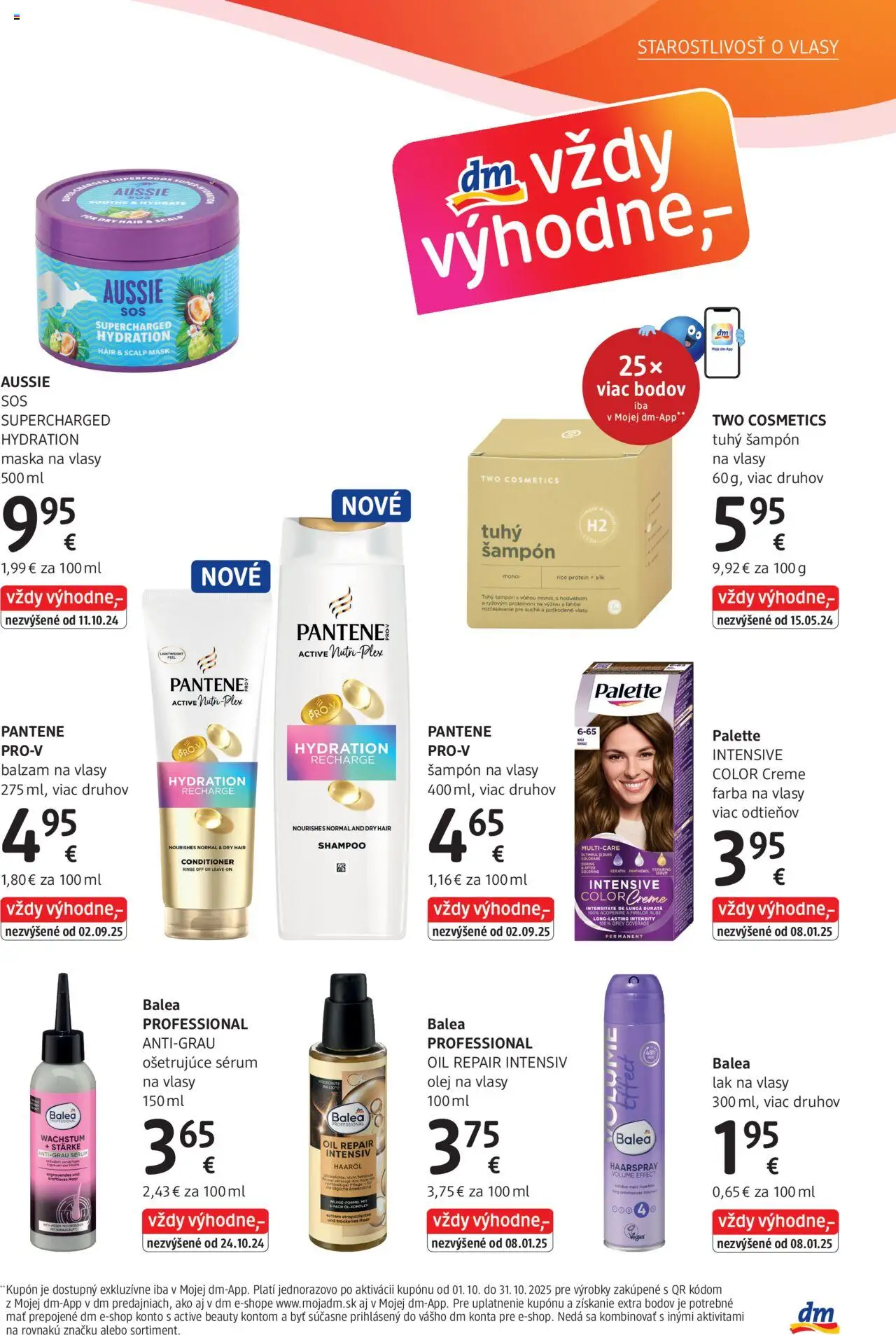 Nové dm drogerie akcie – leták je platný od 01.10.2025 | Strana: 17 | Produkty: Olej, Maska na vlasy, Olej na vlasy, Lak na vlasy