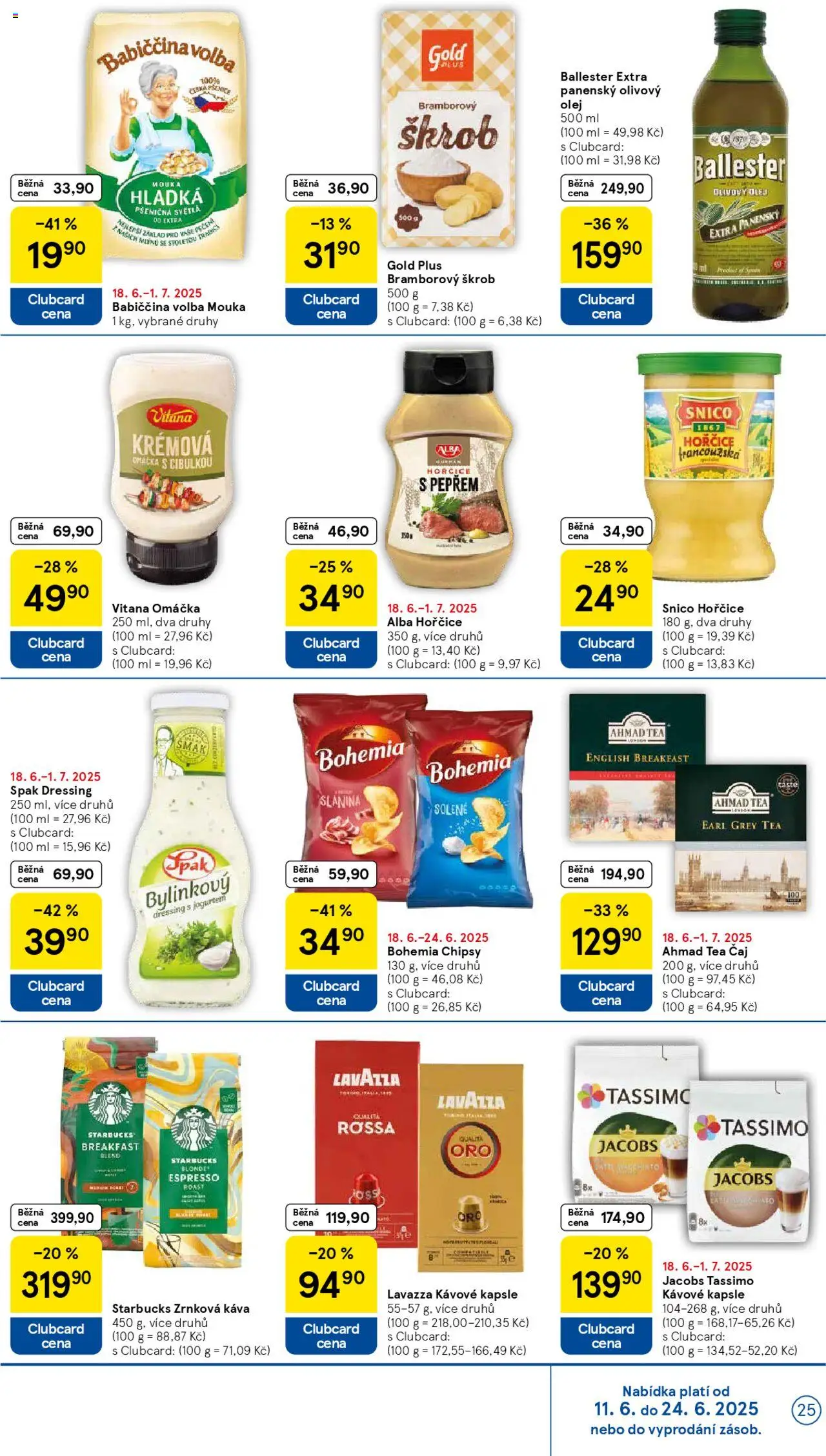Tesco leták - Hypermarket od 18.06.2025 | Strana: 25 | Produkty: Ahmad Tea čaj, Kávové kapsle, Ahmad tea, Slanina