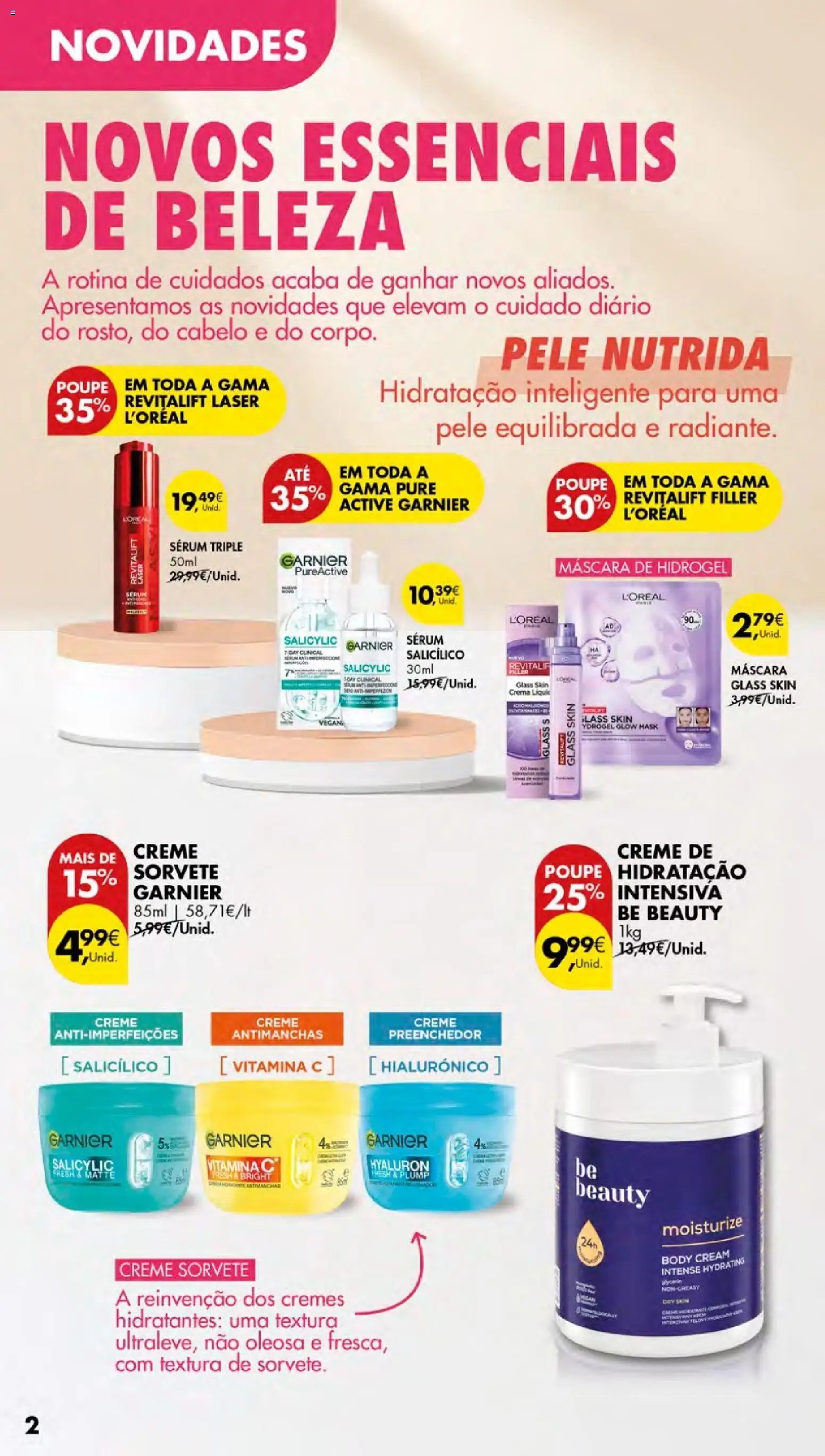 Pingo Doce - Cuidados Pessoais e para o Lar Açores │ válido de 26.02.2026 | Página: 2 | Produtos: Sérum, Vitamina c, Creme, Sorvete