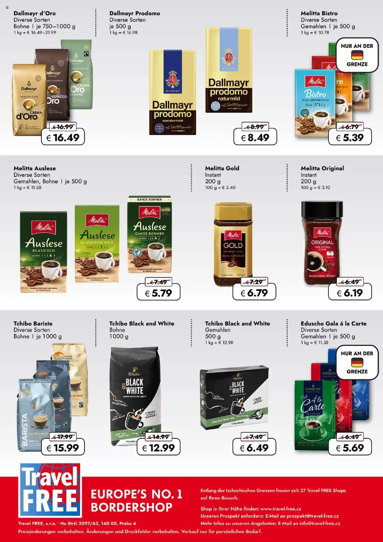Travel Free  Aktionsangebote – gültig ab 17.10.2025 | Seite: 10 | Produkte: Milch, Kaffee, Dallmayr, Dallmayr prodomo