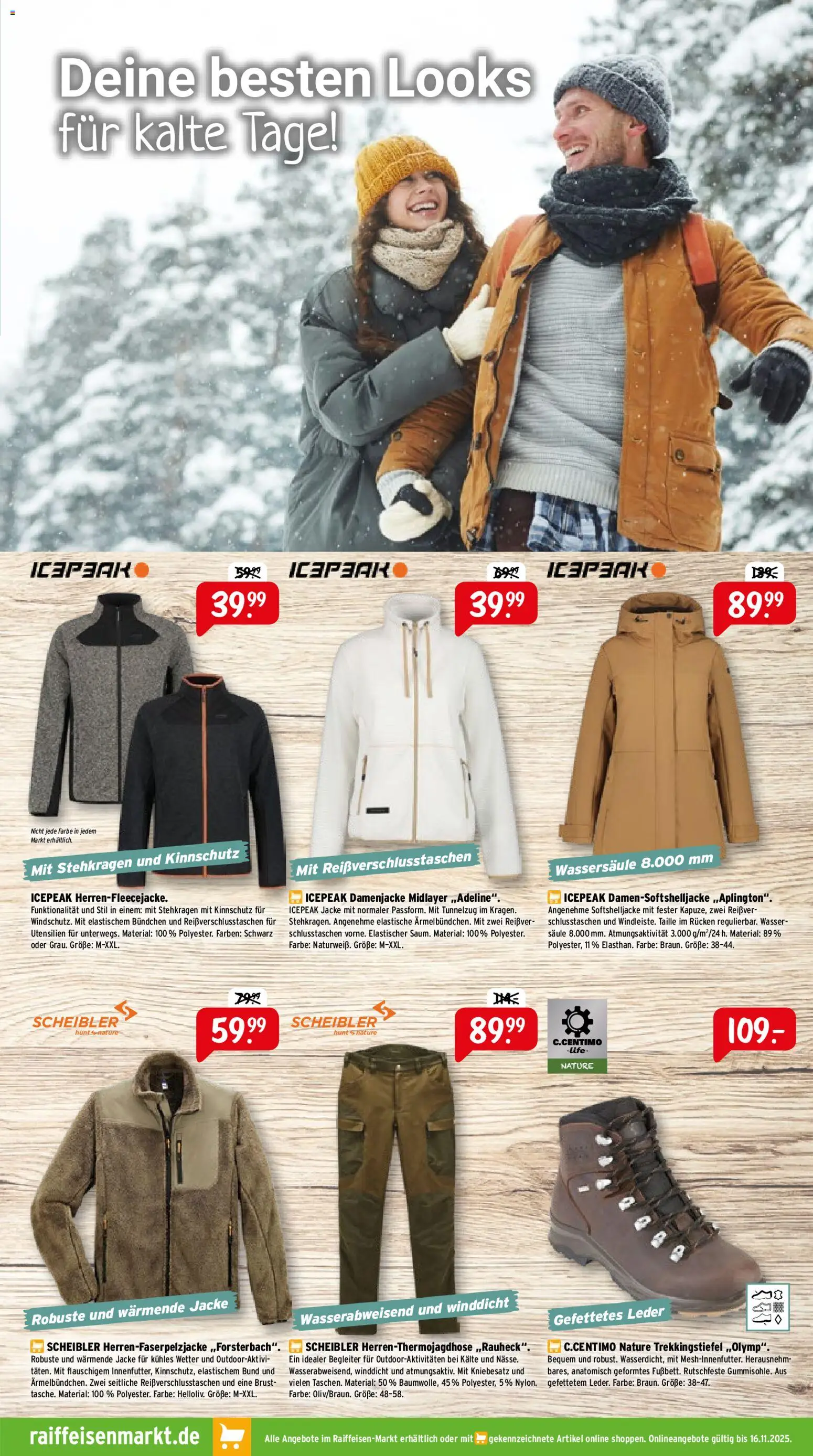 Raiffeisen Markt Prospekt 	 – gültig ab 01.11.2025 | Seite: 5 | Produkte: Wasser, Jacke