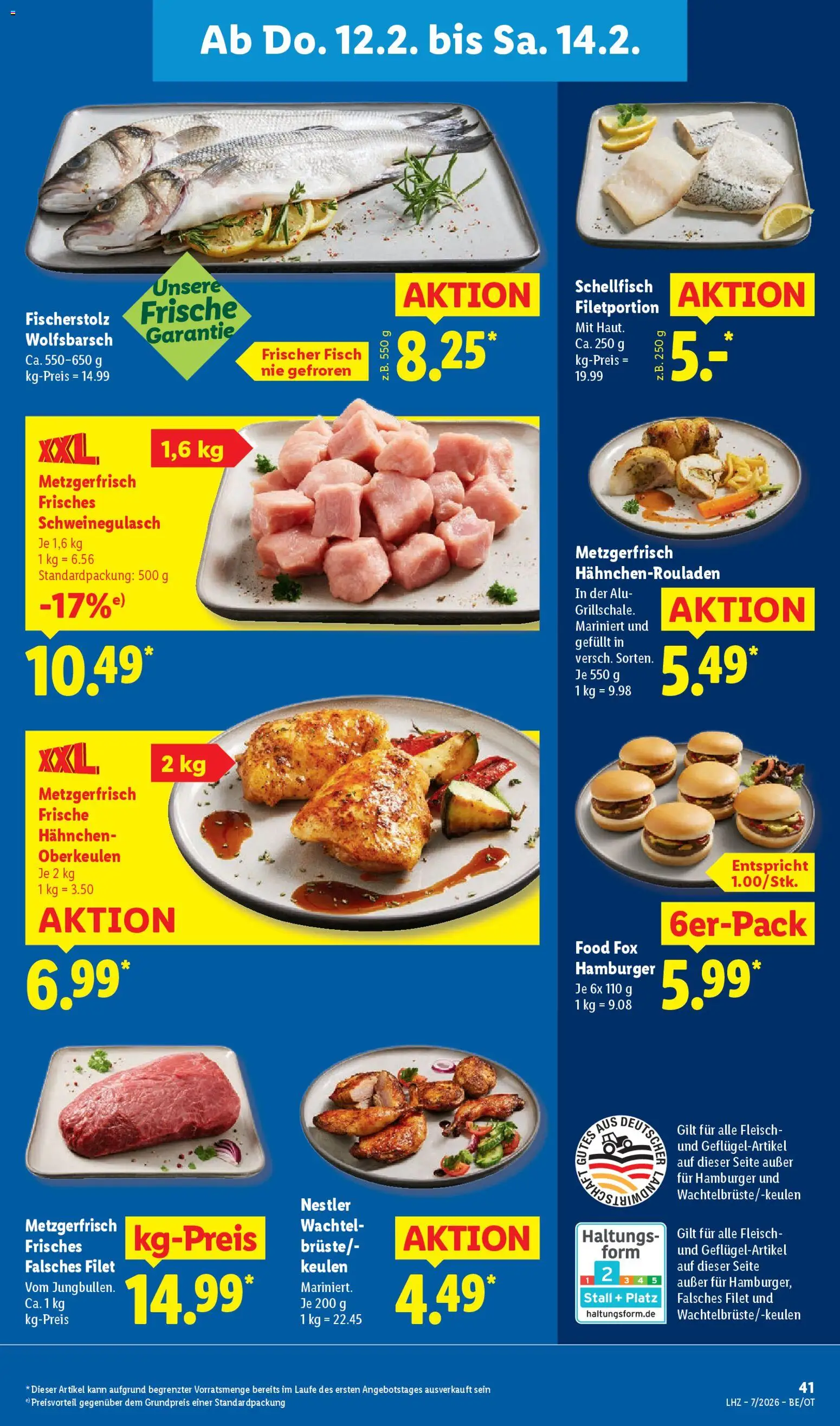 Lidl Prospekt Bernsdorf – gültig ab 09.02.2026 | Seite: 63 | Produkte: Schweinegulasch, Hahnchen, Fisch, Fleisch