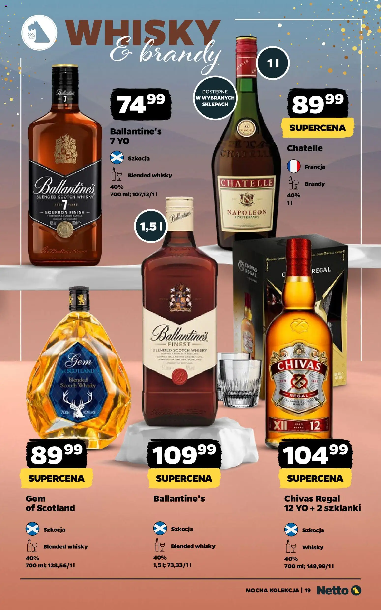 Netto gazetka - Mocna Kolekcja od 22.12.2025 | Strona: 19 | Produkty: Chivas Regal, Bourbon, Regał, Whisky