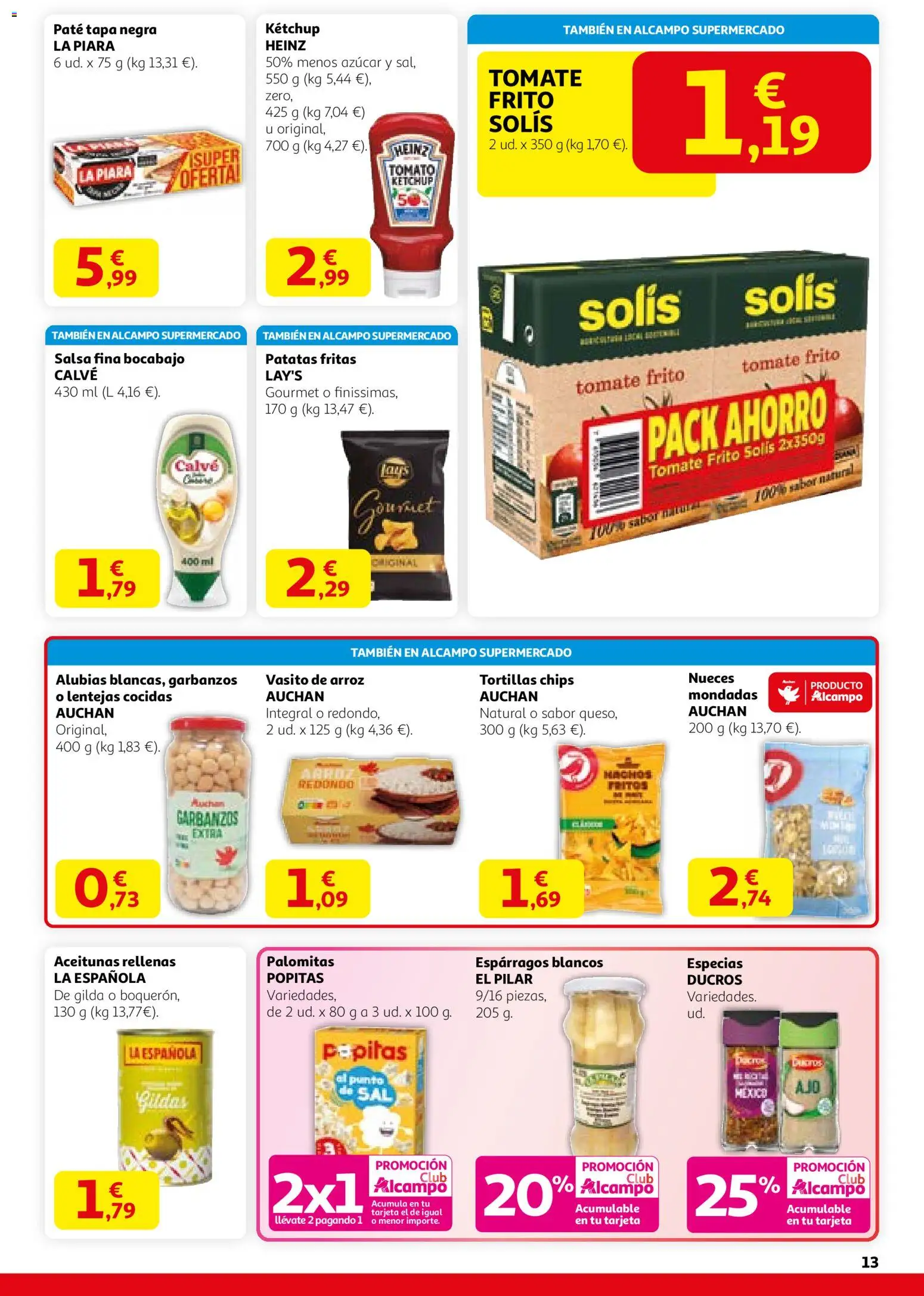 Alcampo -  HG Nacional Unificado │ válido desde el 29.01.2026 | Página: 13 | Productos: Καλτσάκια μισά, Paté, Arroz, Νερό καρύδας
