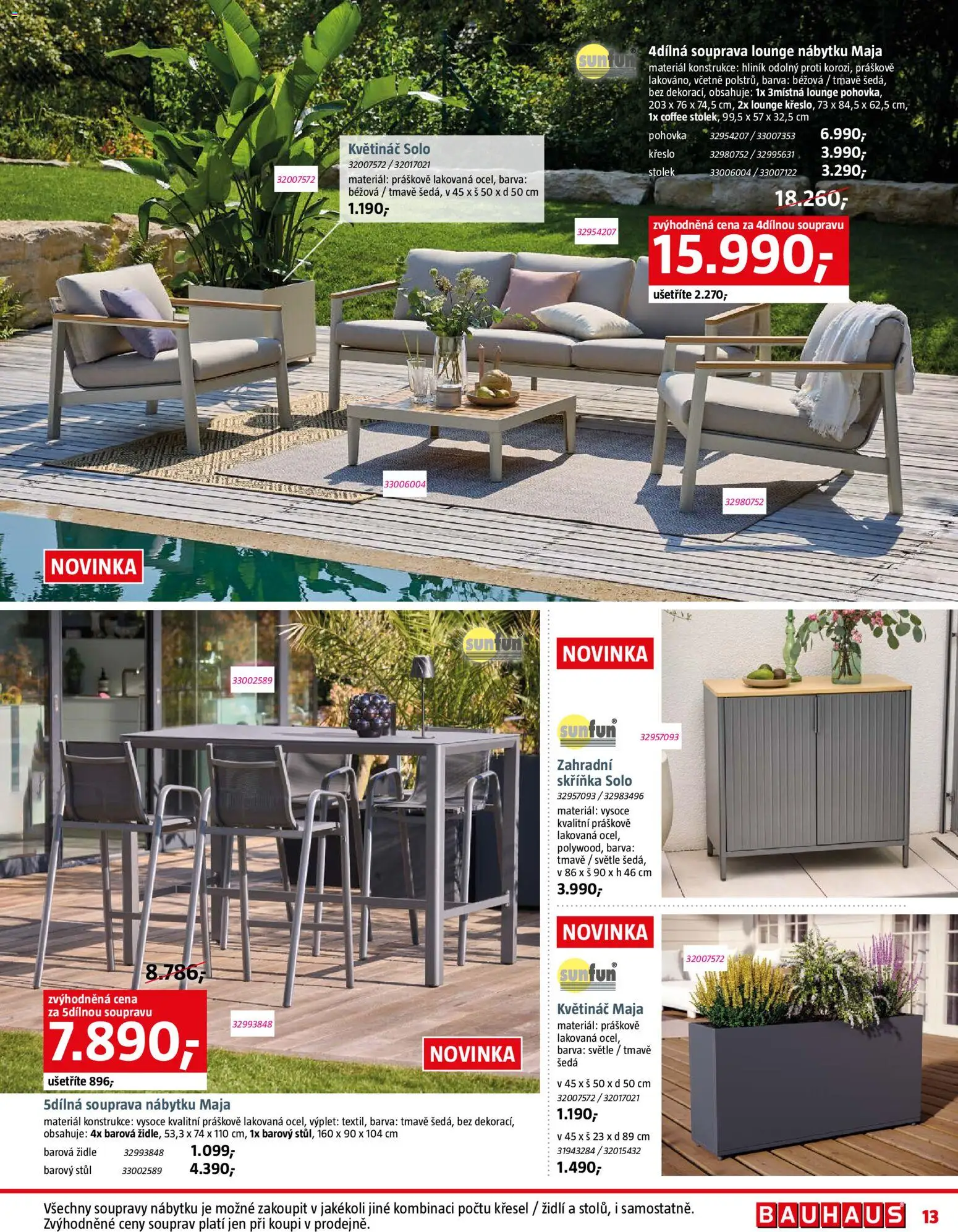 Bauhaus leták od 06.03.2026 | Strana: 13 | Produkty: Stolek, Stůl, Židle, Skříňka