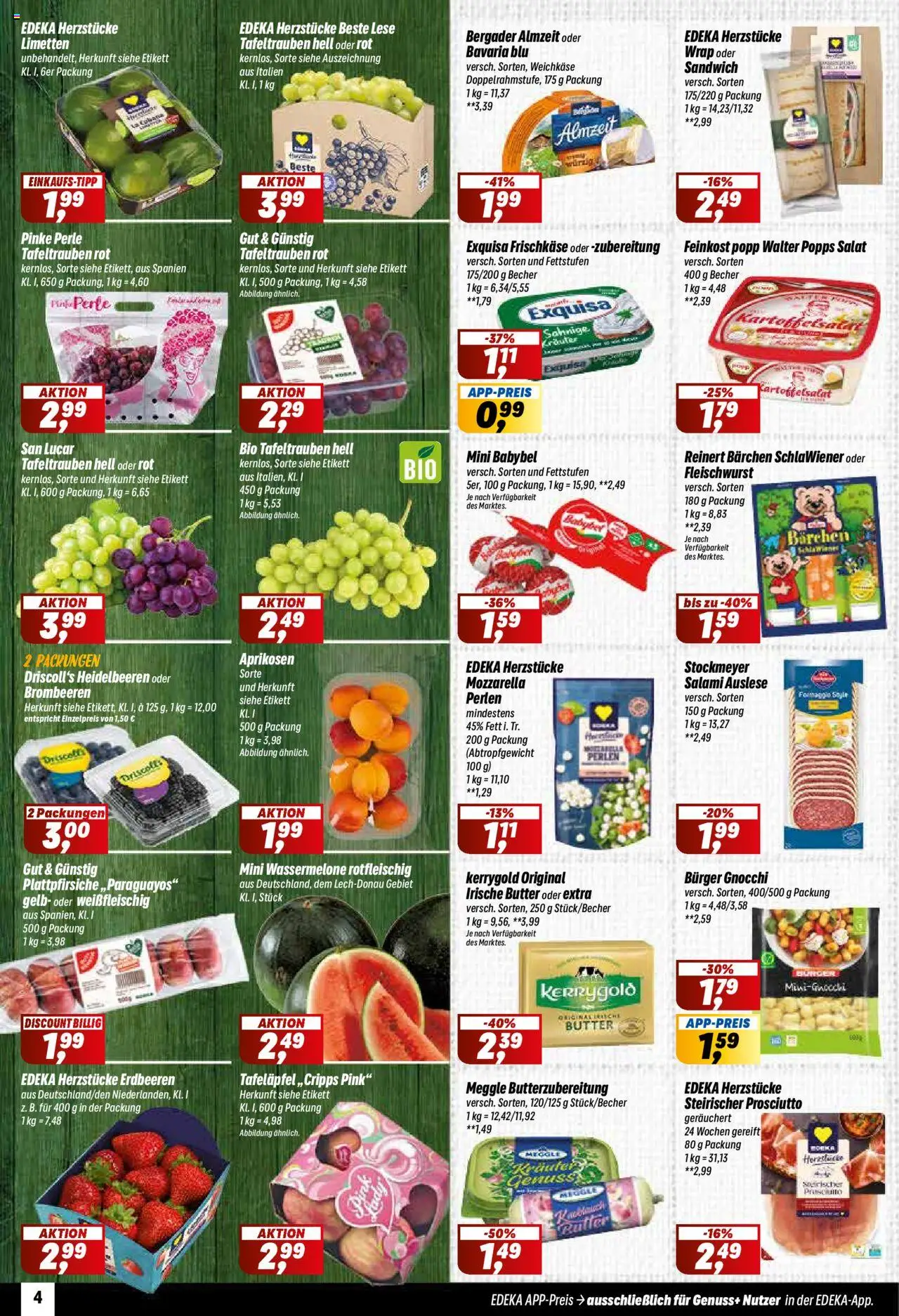 Simmel Prospekt 	 - gültig ab dem 11.08.2025 | Seite: 4 | Produkte: Limetten, Exquisa frischkase, Wassermelone, Salami