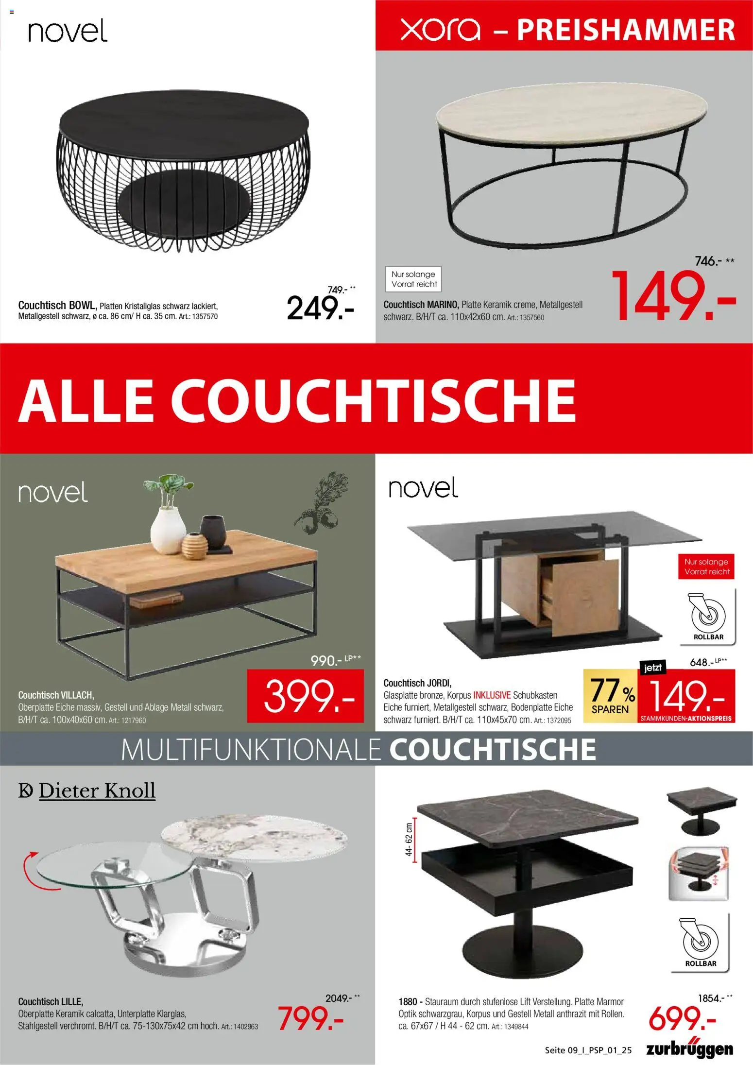Zurbrüggen  Polstermöbel-Spezial – gültig ab 27.10.2025 | Seite: 9 | Produkte: Couchtisch