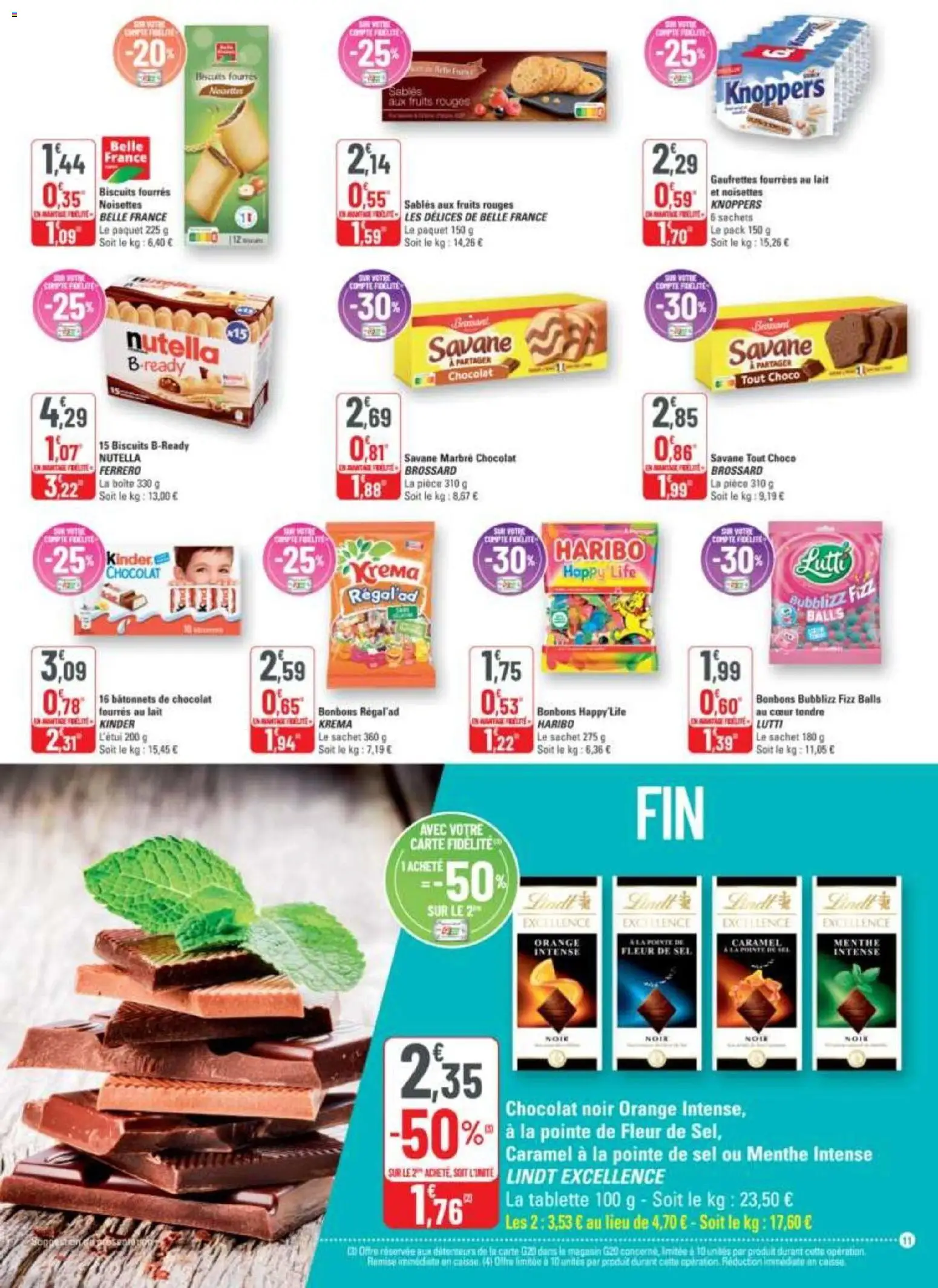 {H1} | Page: 11 | Produits: Tablette, Menthe, Orange, Chocolat