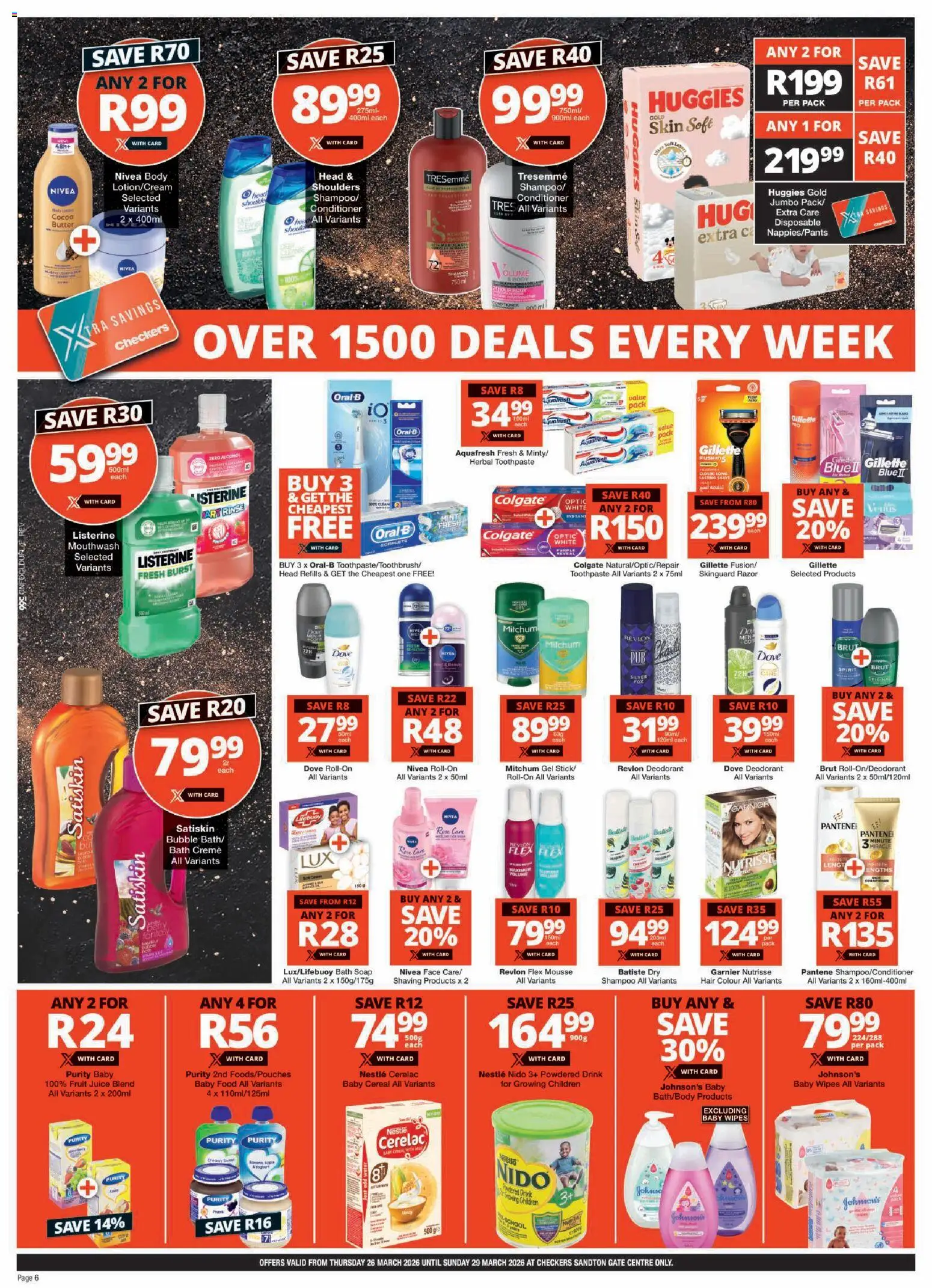 New Checkers catalogue – valid from 26.03.2026 | Page: 6 | Products: Hair colour, Shampoo, Water, Fruit
