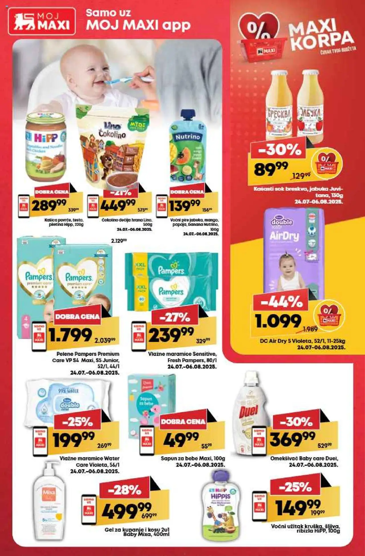 Maxi katalog - važi od 31.07.2025 | Strana: 26 | Proizvode: Banana, Pampers, Korpa, Pelene