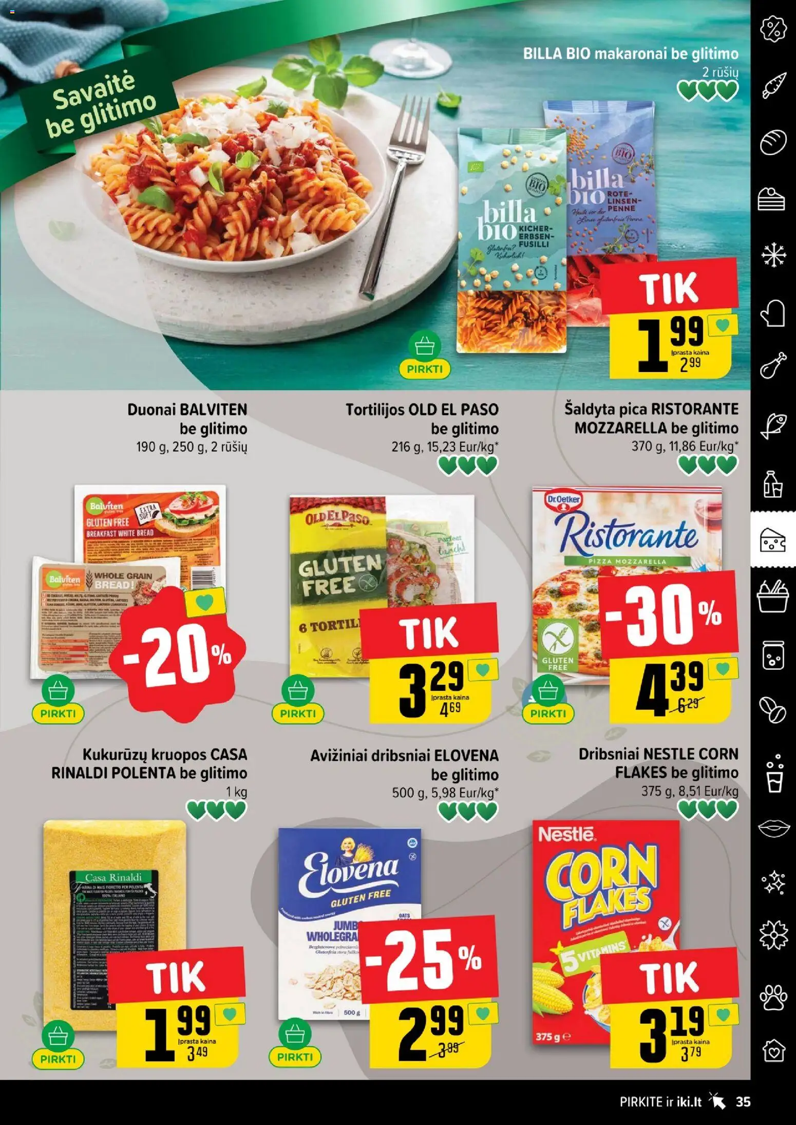 IKI akcijos nuo 24.11.2025 | Puslapis: 35 | Prekių: Kruopos, Pica, Dribsniai, Makaronai