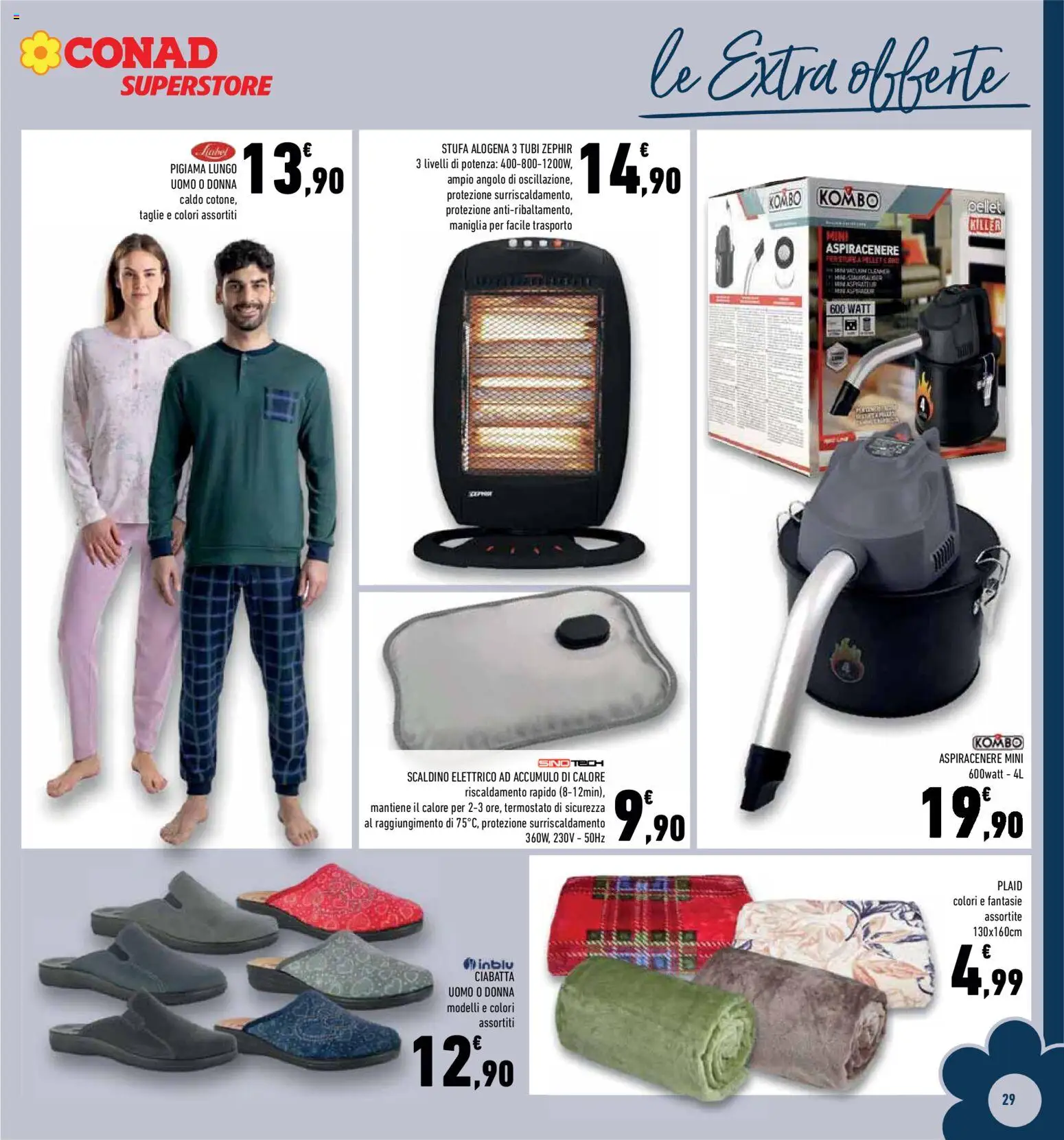 Volantino Conad del 14.01.2026 | Pagina: 29 | Prodotti: Plaid, Pellet, Pigiama, Aspiracenere