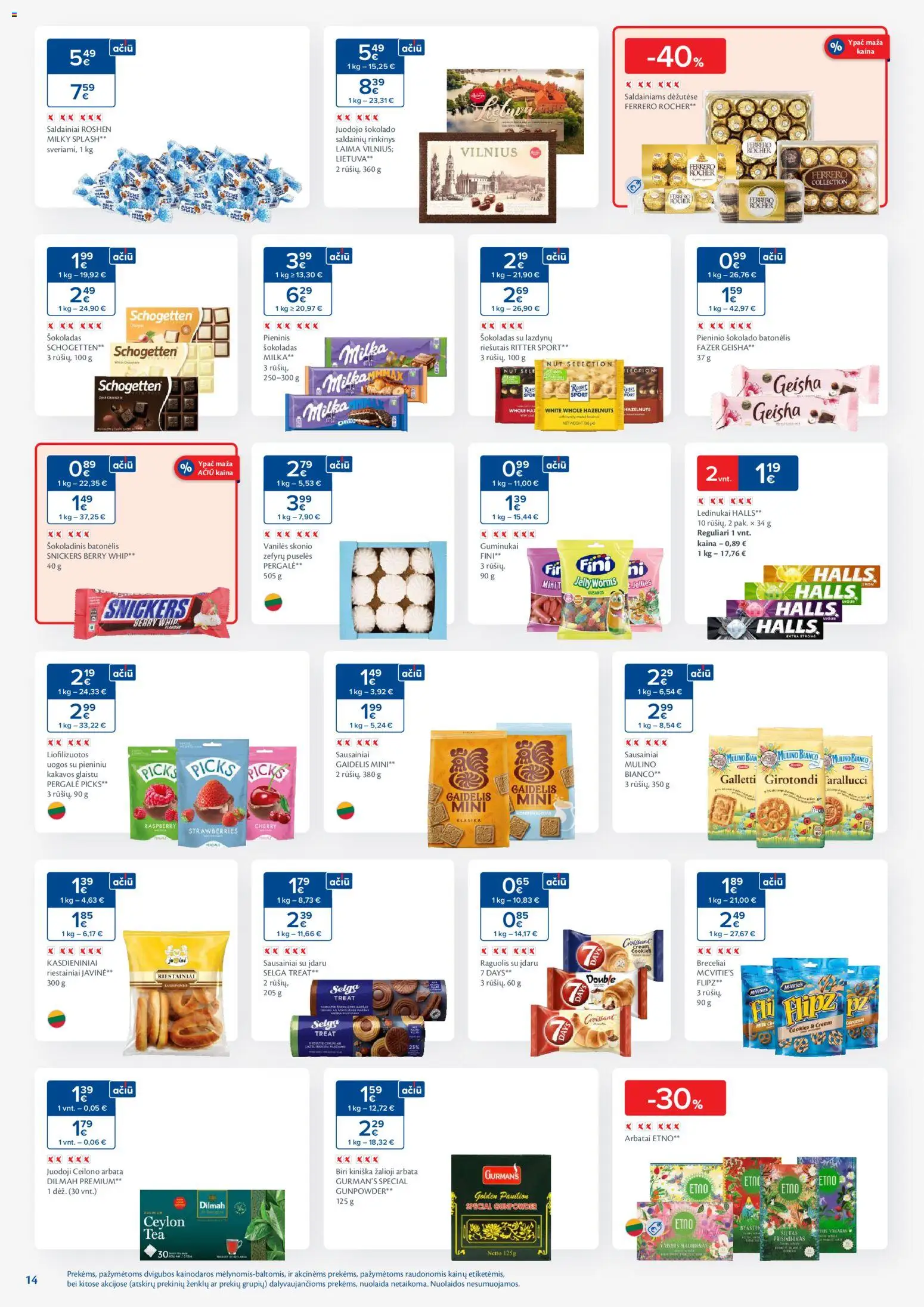 MAXIMA akcijos nuo 29.12.2025 | Puslapis: 14 | Prekių: Sausainiai, Šokoladas, Arbata, Guminukai